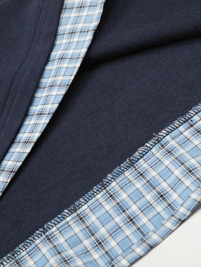 Plaid Layered-look Loose-fit POLO Shirt - Image 7