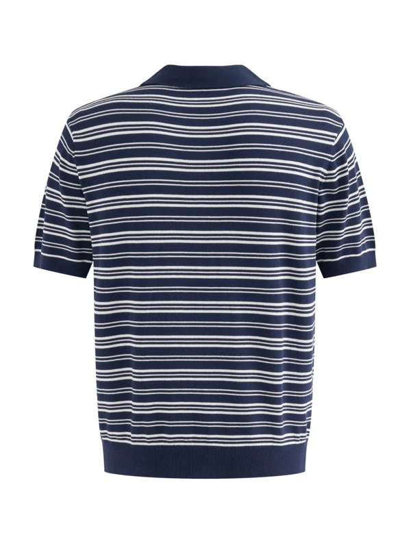 Retro Color-blocked Stripes Loose-fit POLO Shirt - Image 4