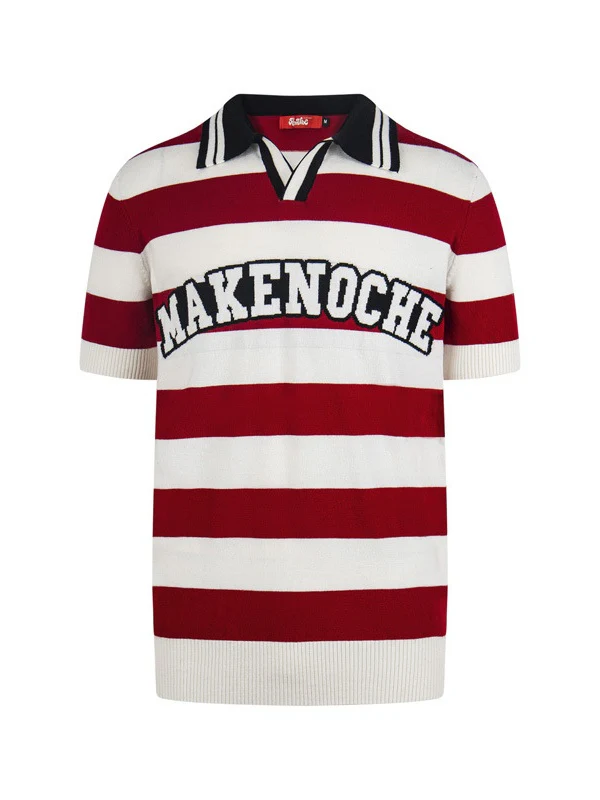 Retro College Style Color-blocked Stripes POLO Shirt - Image 2