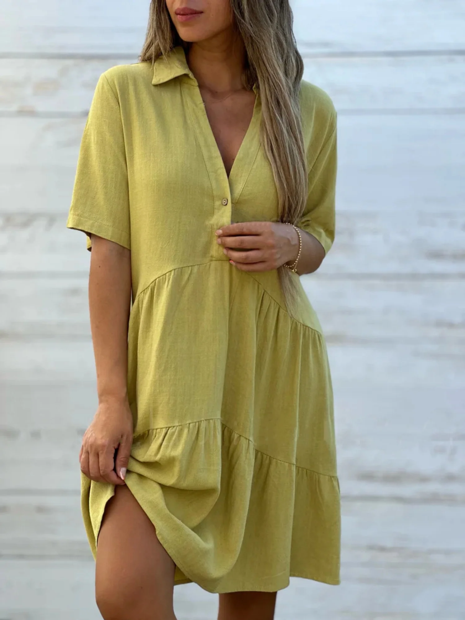 Lapel Loose, Full Skirt Mini&Short Dresses - Image 3