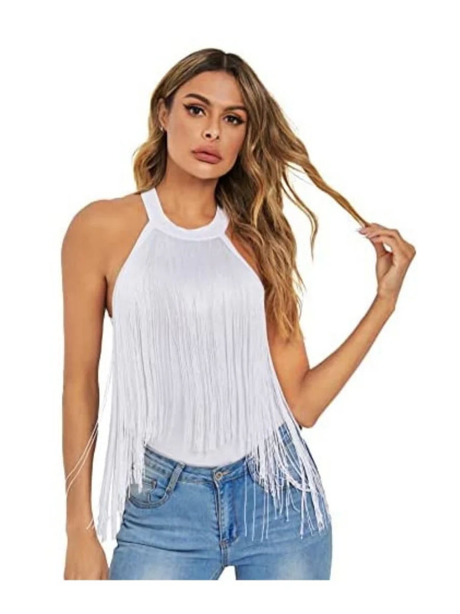 Tassel Halter Body Shaping Bodysuits - Image 2