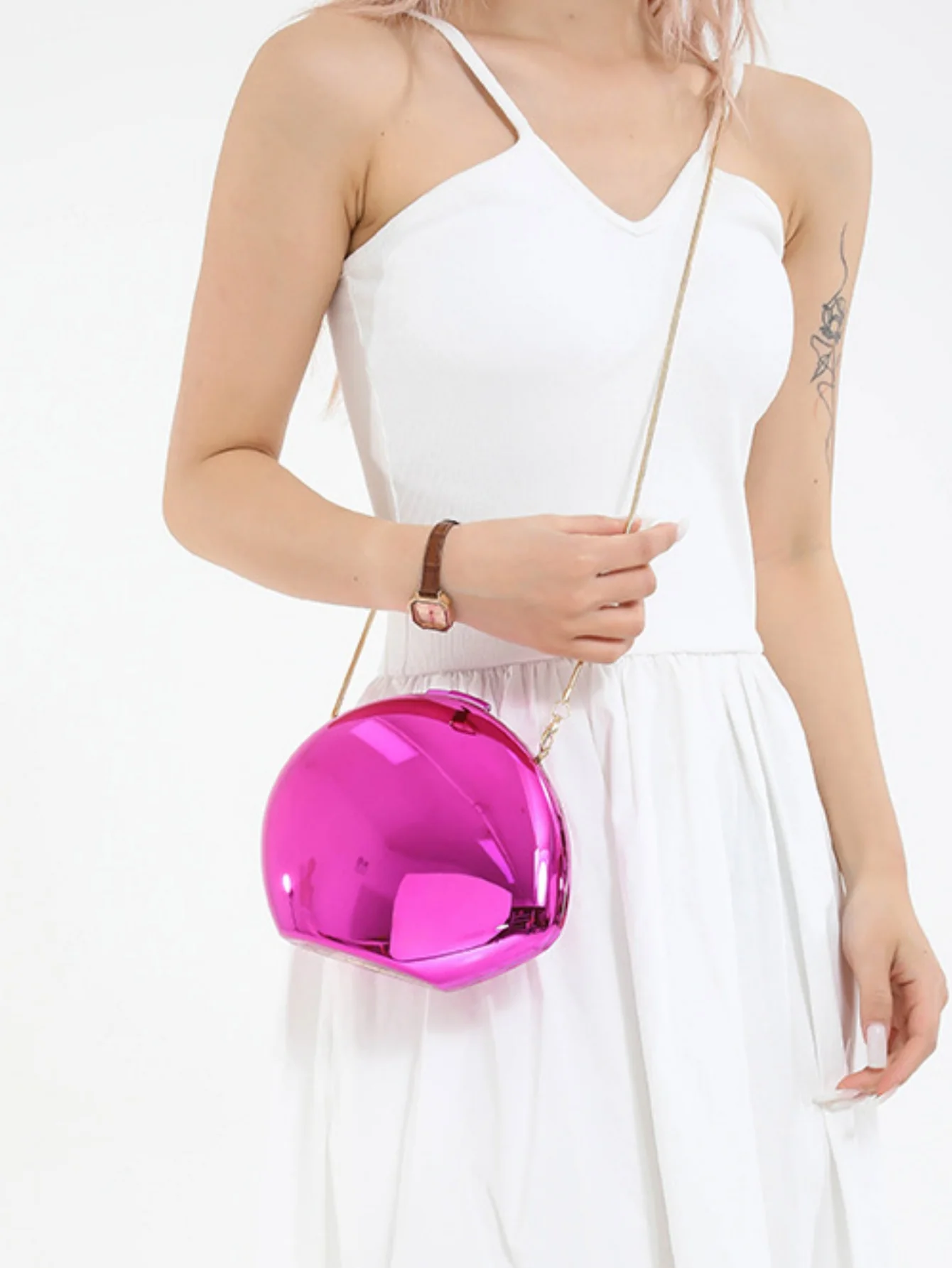 Mirrored Acrylic Evening Fashion Shoulder/Crossbody Bag - Image 9