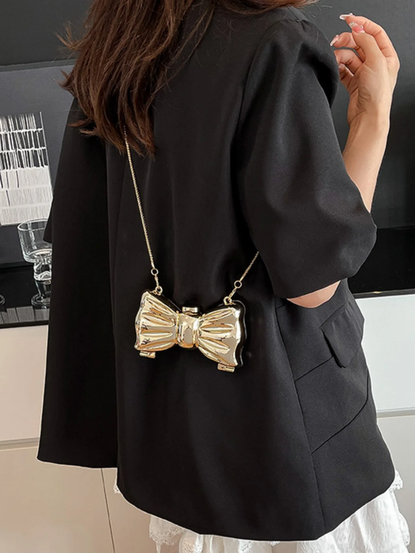 Miniature Bow Evening Chain Shoulder/crossbody Bag - Image 12