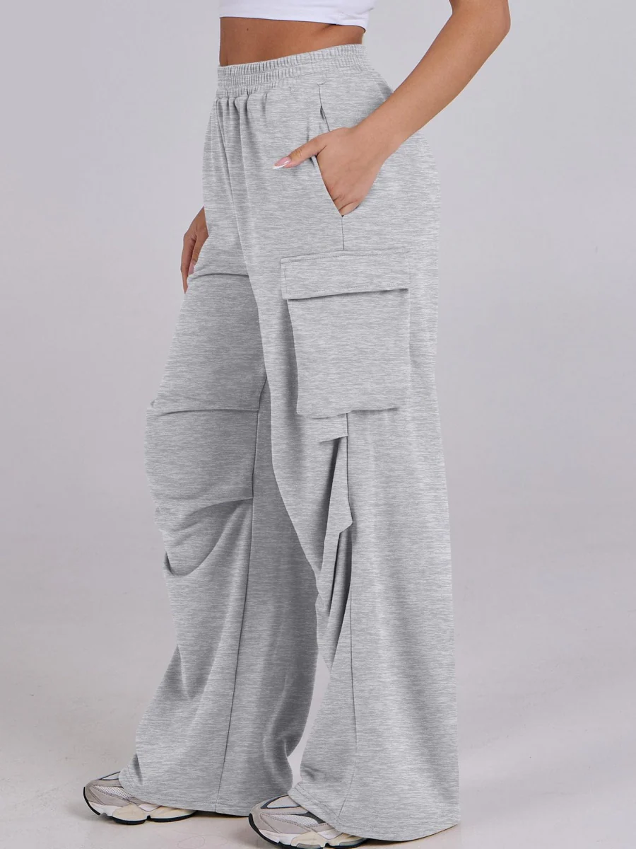 Loose-fitting Straight-leg Wide-leg Casual Cargo Pants - Image 5
