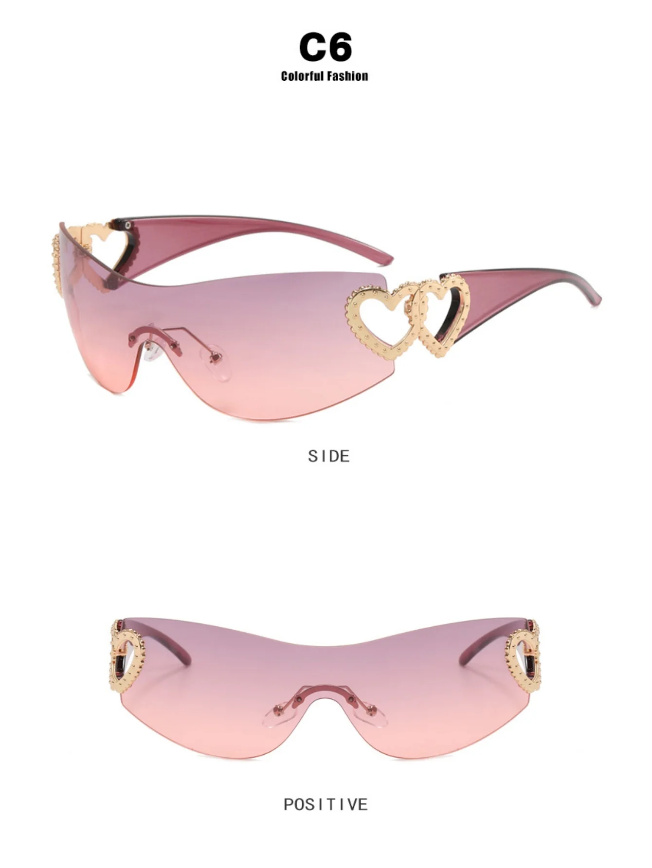 Heart-shaped Frameless Fashion Glasses - Image 13