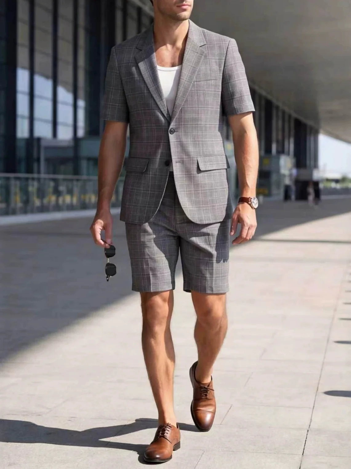 Light Business Leisure Plaid Suit Set 2-piece Sets - Image 2