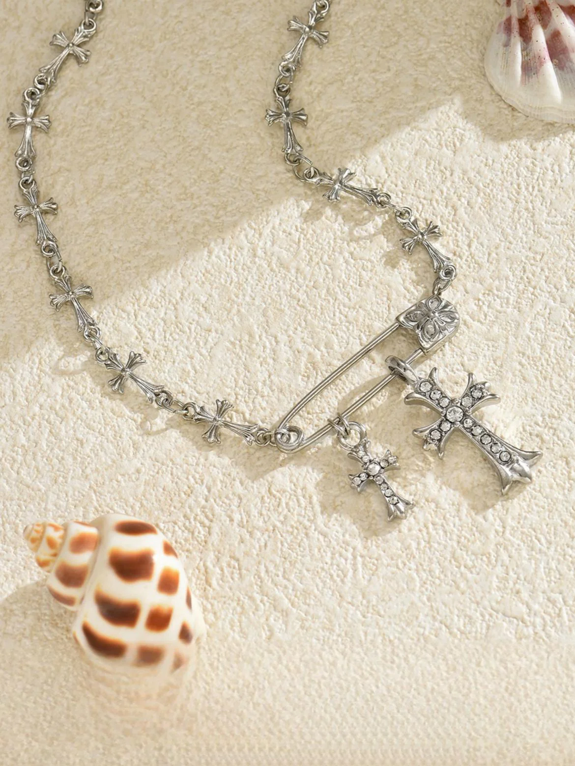 Brooch Cross Necklace - Image 3