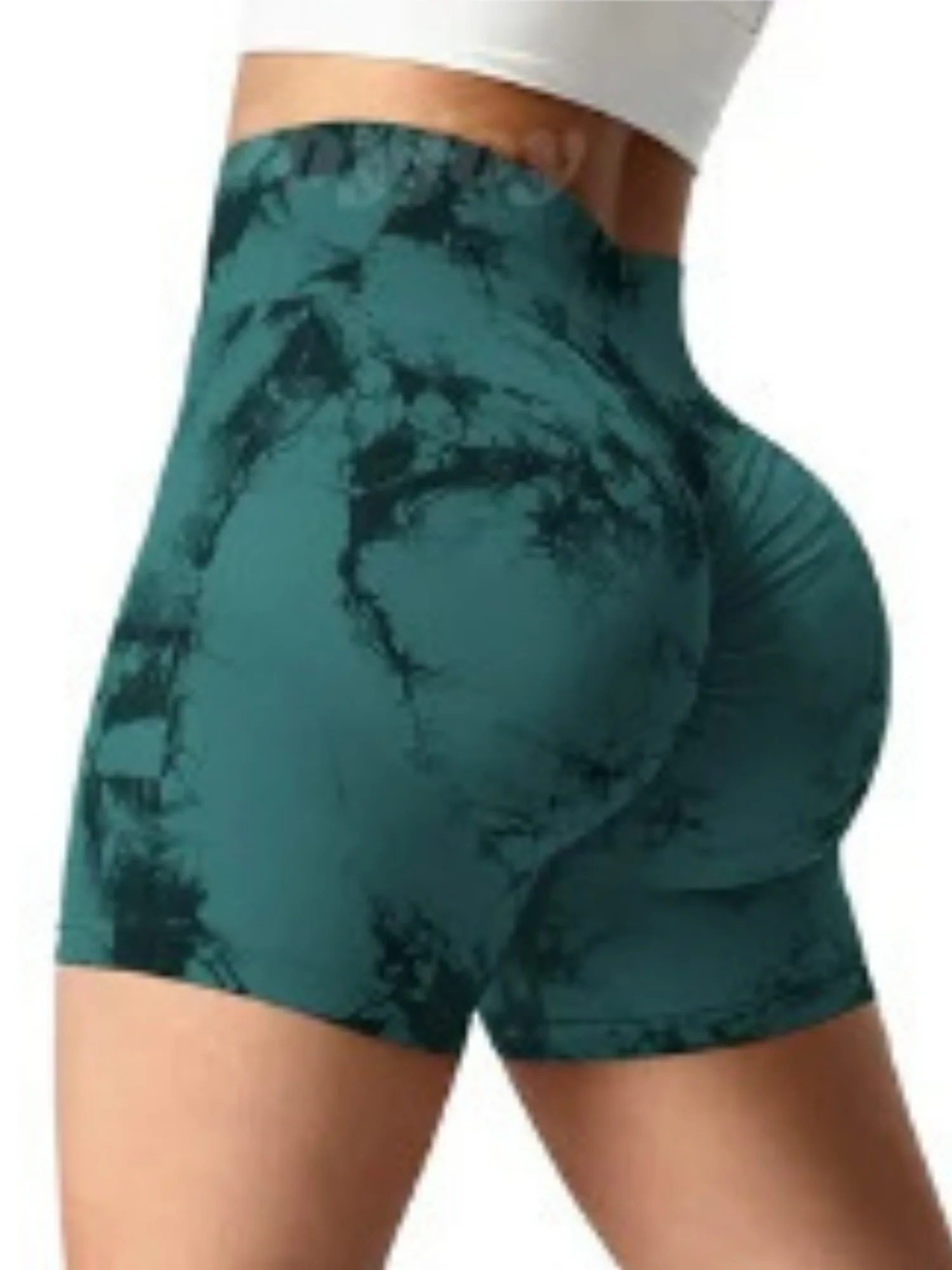 Seamless Tie-dye High-waisted, Tummy-flattening, And Butt-lifting Yoga Shorts - Image 7