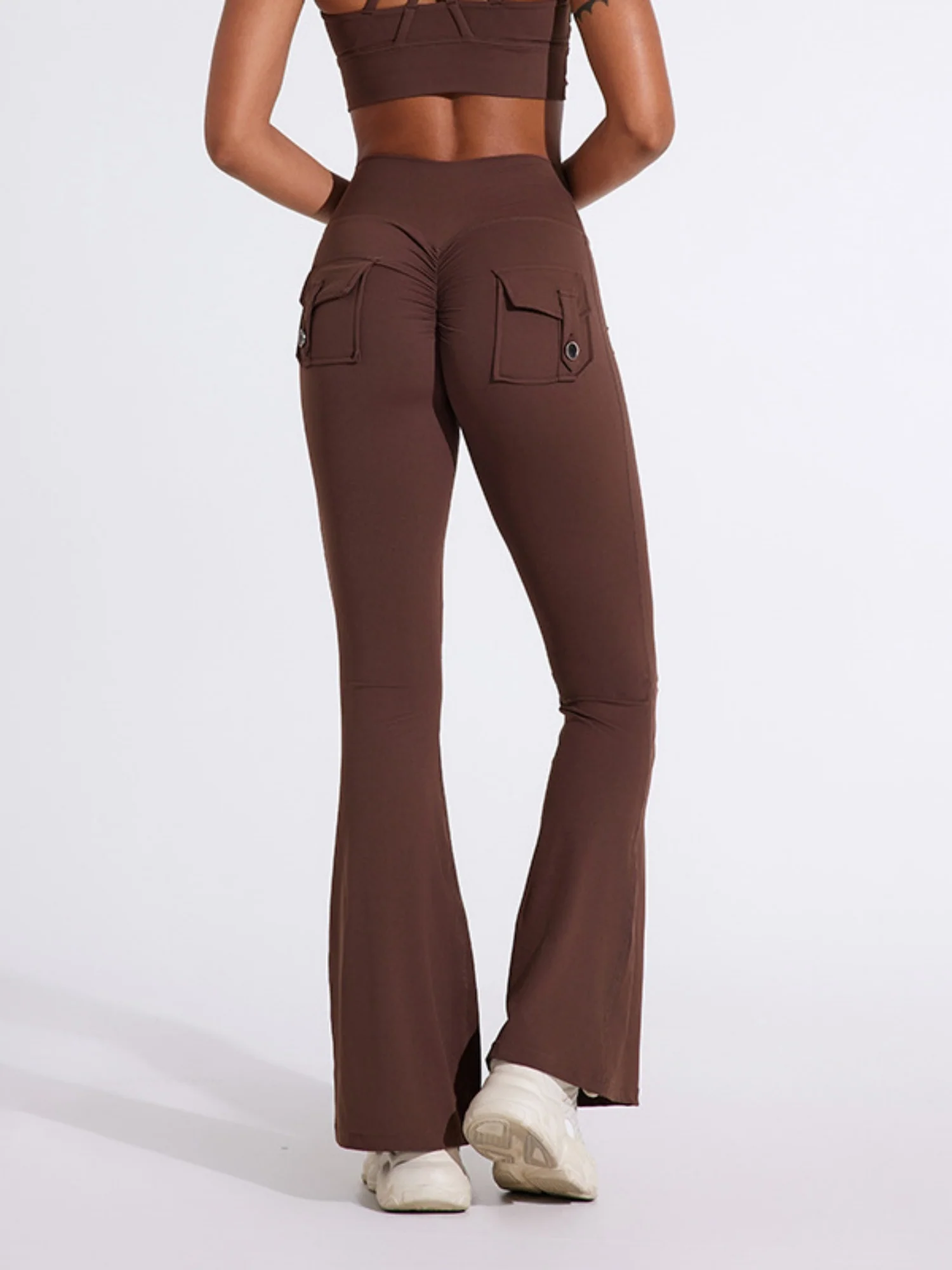 Bare-feel Pocket High-waisted Hip Lift Sports Yoga Pants - Image 4