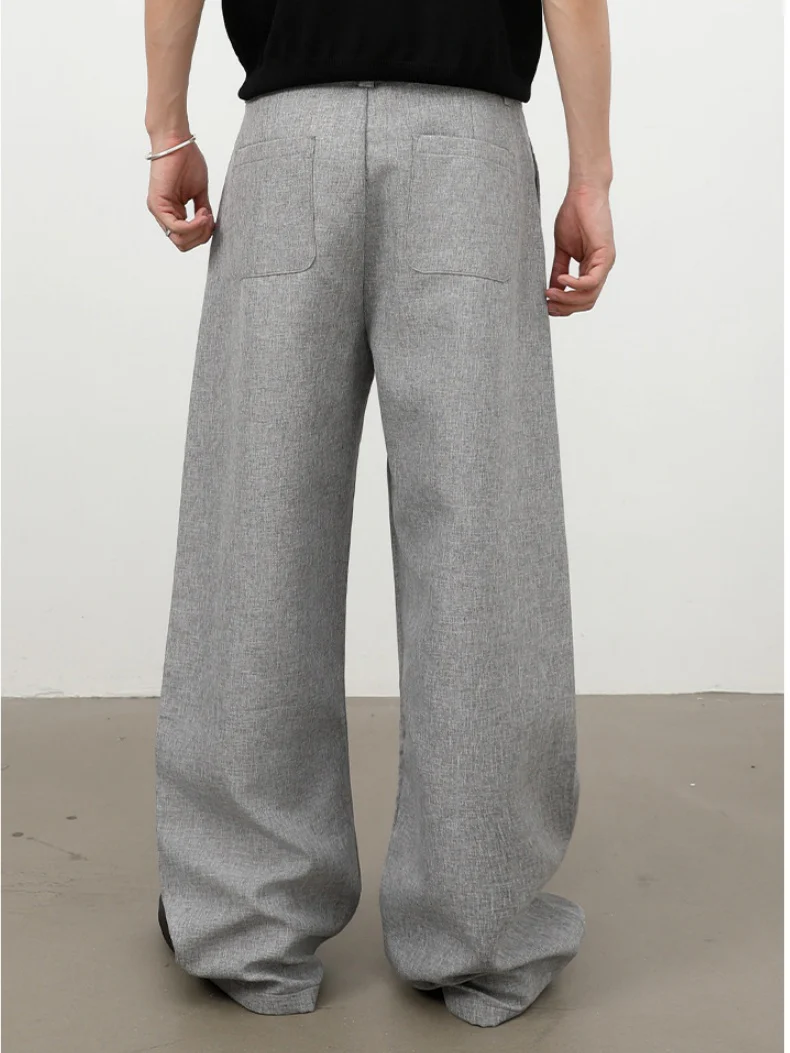 Old Money Style Double Pleat Straight-fit Dress Pants Pants - Image 7