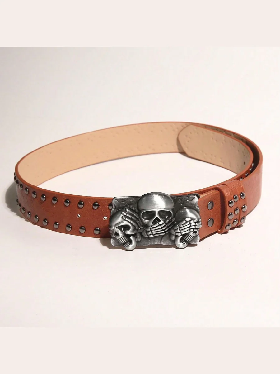 Skull Punk Snap Fasteners Belts - Image 5