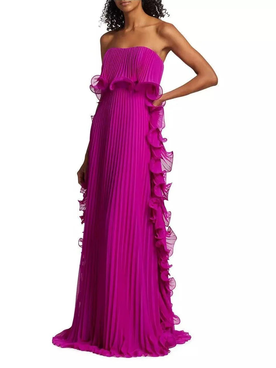 Pleated Strapless Maxi Dress - Image 8