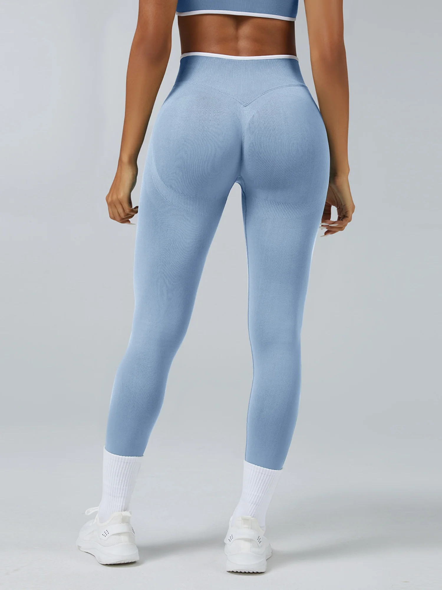 Color Matching Seamless High-waisted Hip Lift Exercise Yoga Pants - Image 20