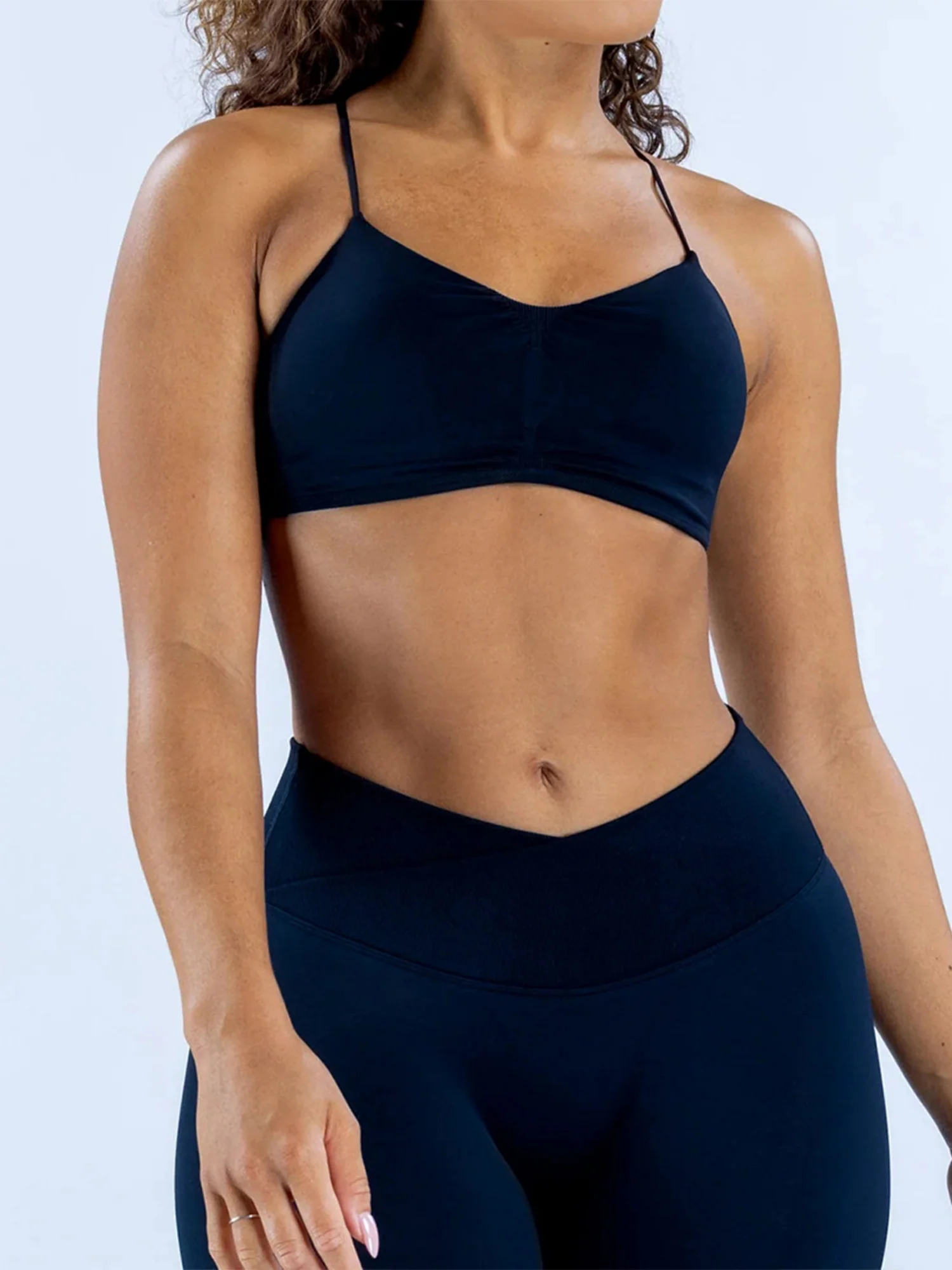 Seamless High Elasticity Thin Shoulder Back Cross Strap Exercise And Fitness Yoga Tank Top - Image 4