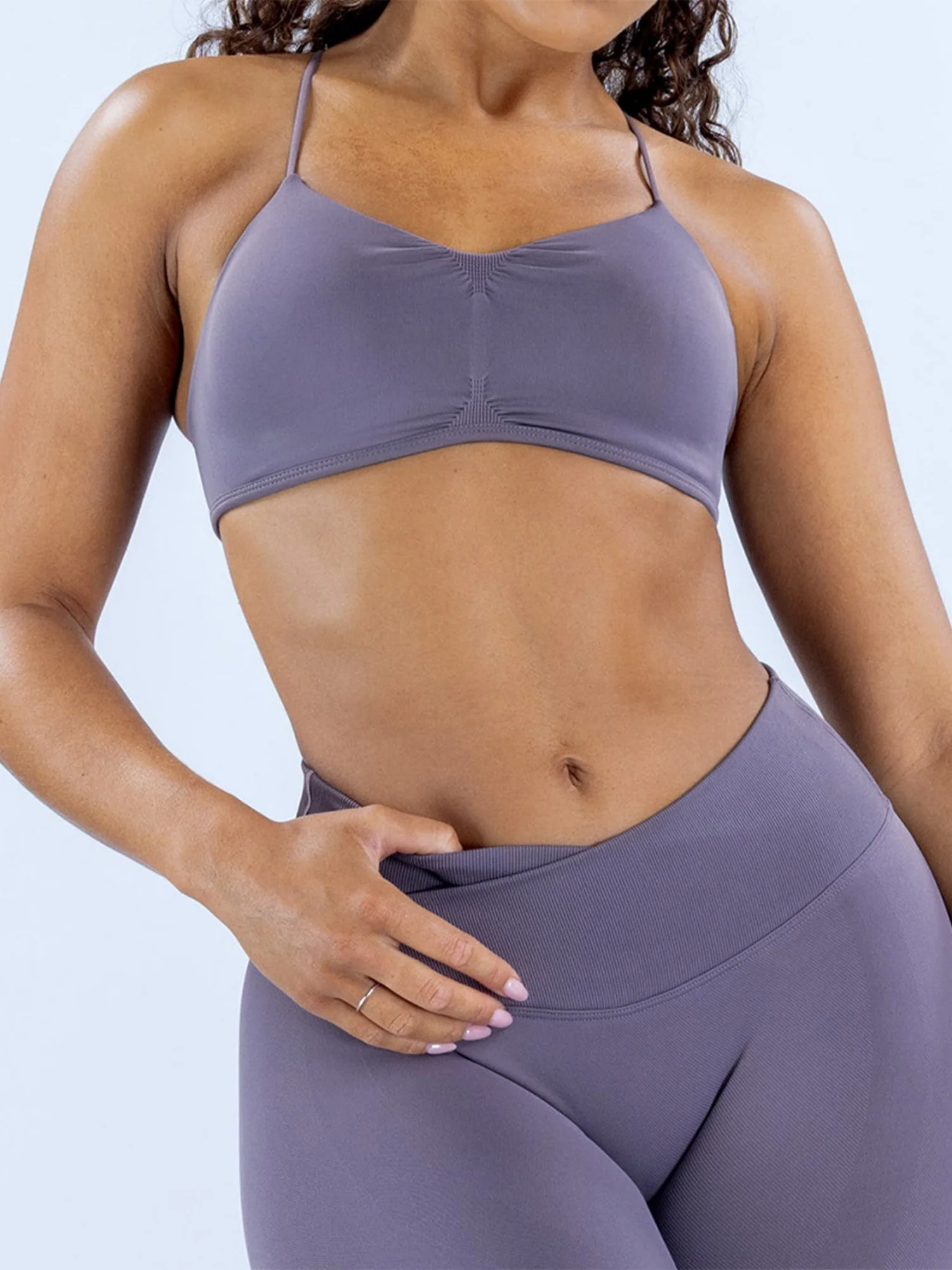 Seamless High Elasticity Thin Shoulder Back Cross Strap Exercise And Fitness Yoga Tank Top - Image 5
