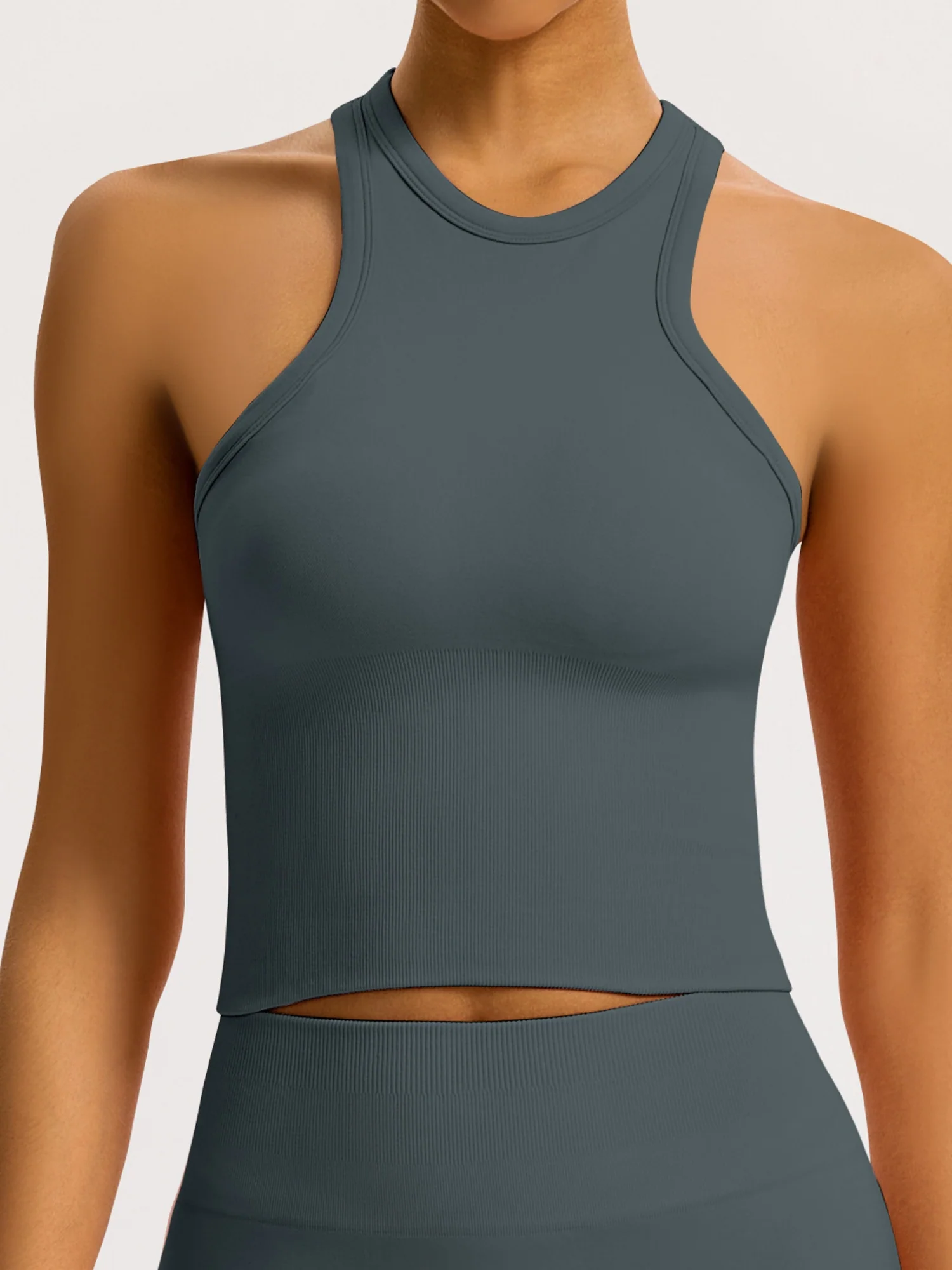 Seamless Tights T-back Fitness Exercise Yoga Tank Tops - Image 8
