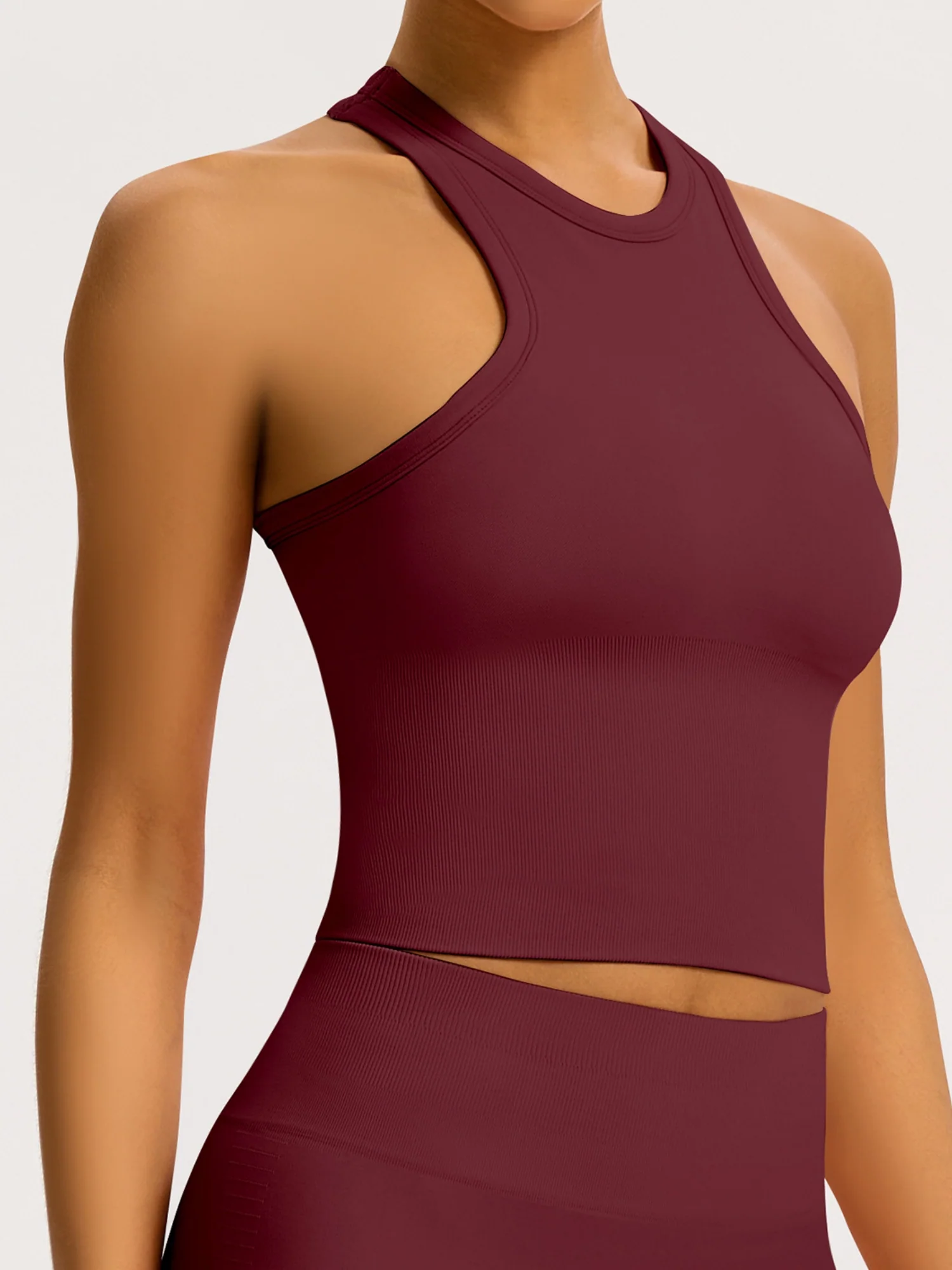 Seamless Tights T-back Fitness Exercise Yoga Tank Tops - Image 9