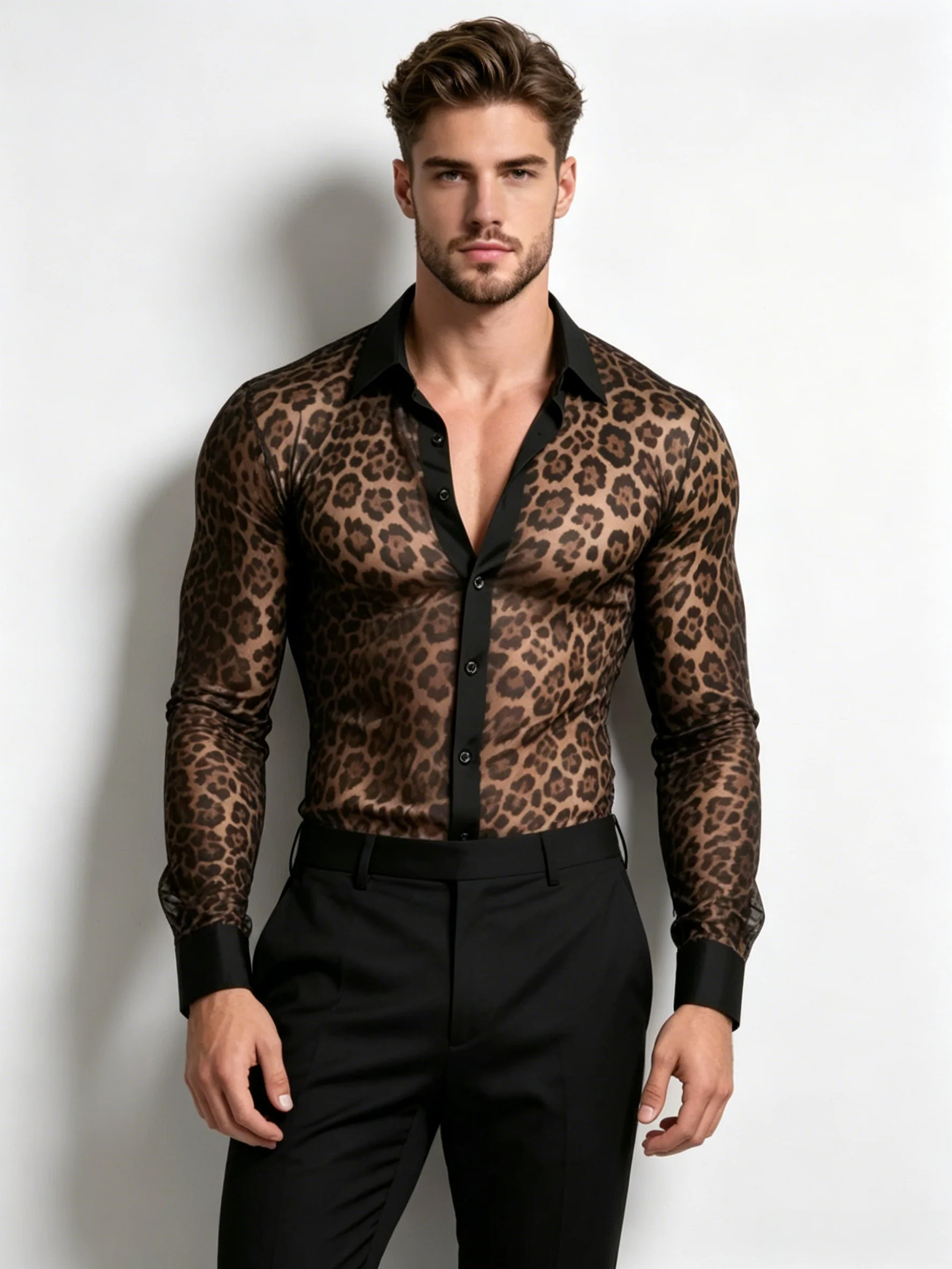 Breathable Perspective Printed Sexy Shirts - Image 3