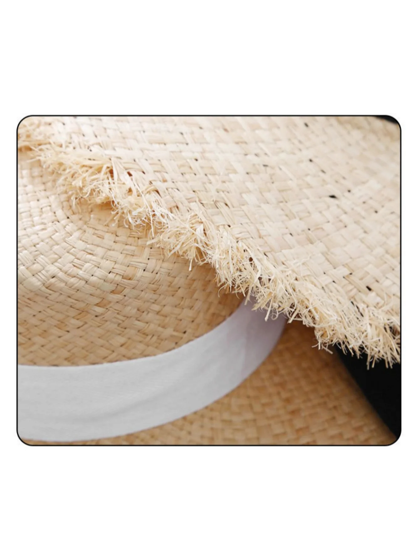 Raffia Straw Wide-brimmed Beach Vacation Hat - Image 5