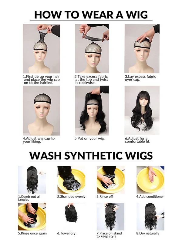 Synthetic Fiber Long Wavy Curl Wig - Image 8