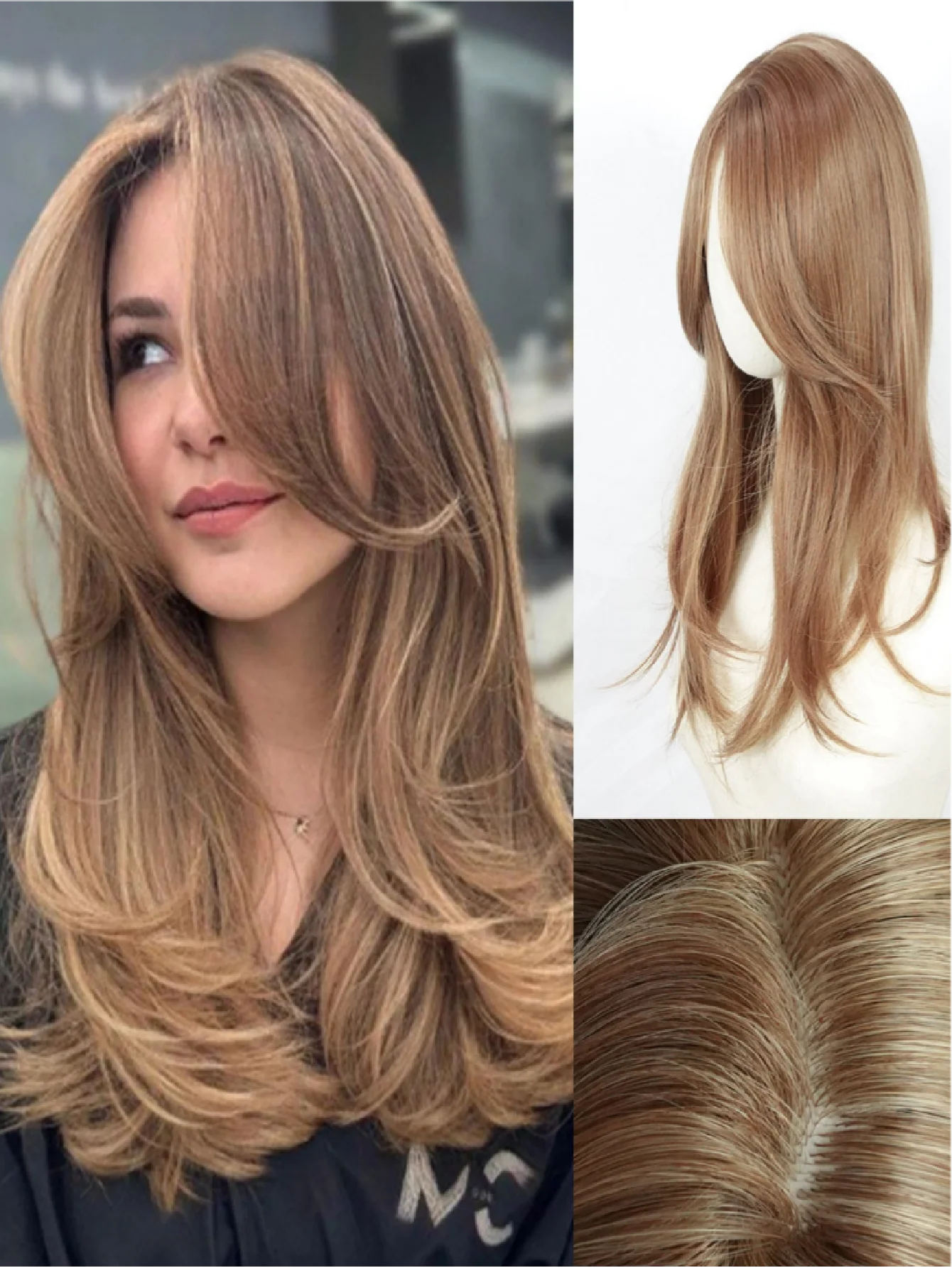 Invisible, Seamless Synthetic Long Wig That Covers Gray Hair - Image 4