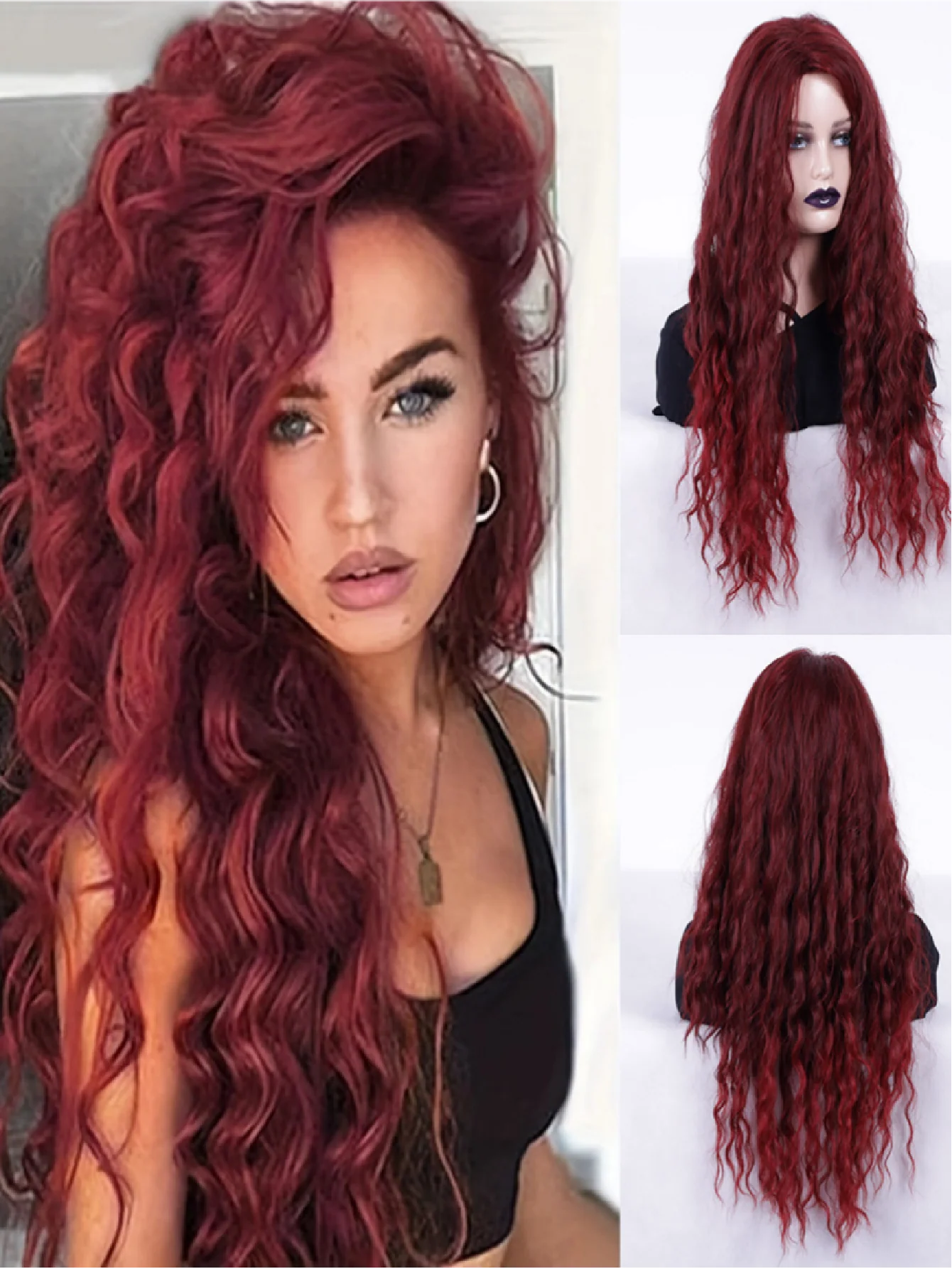 Long, Bouncy, Wavy Wig Made Of Synthetic Fibers - Image 6