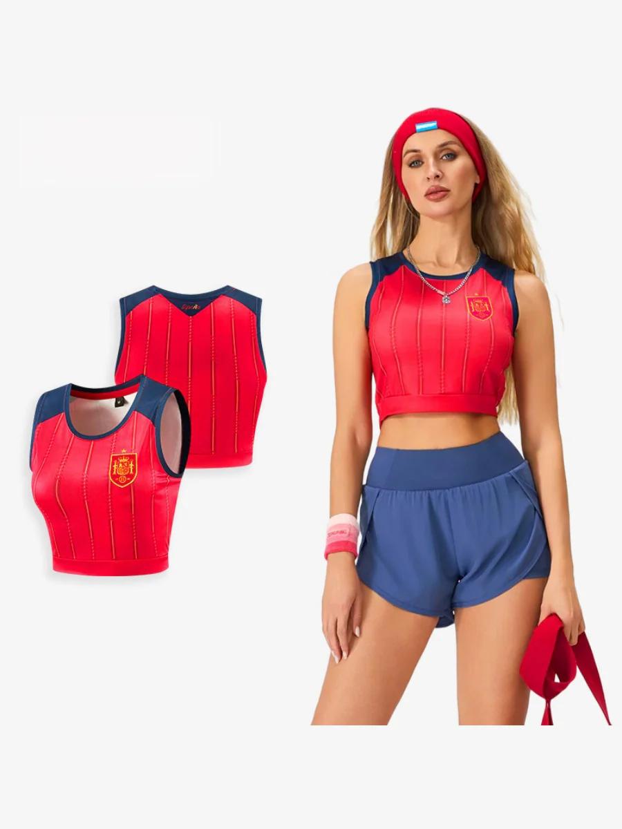 World Cup Football Babes' Crop Top Jersey – Short-Sleeve Sports Tank - Image 14