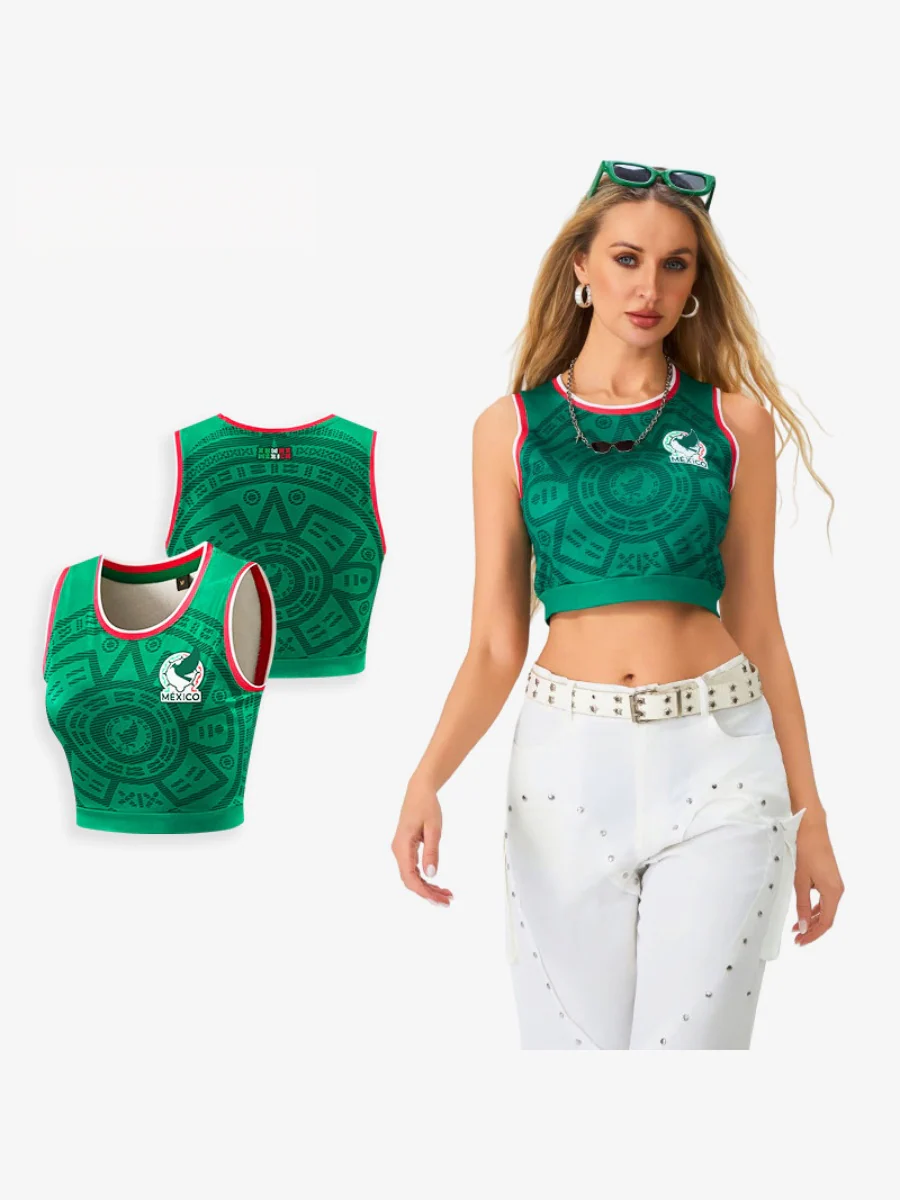World Cup Football Babes' Crop Top Jersey – Short-Sleeve Sports Tank - Image 3