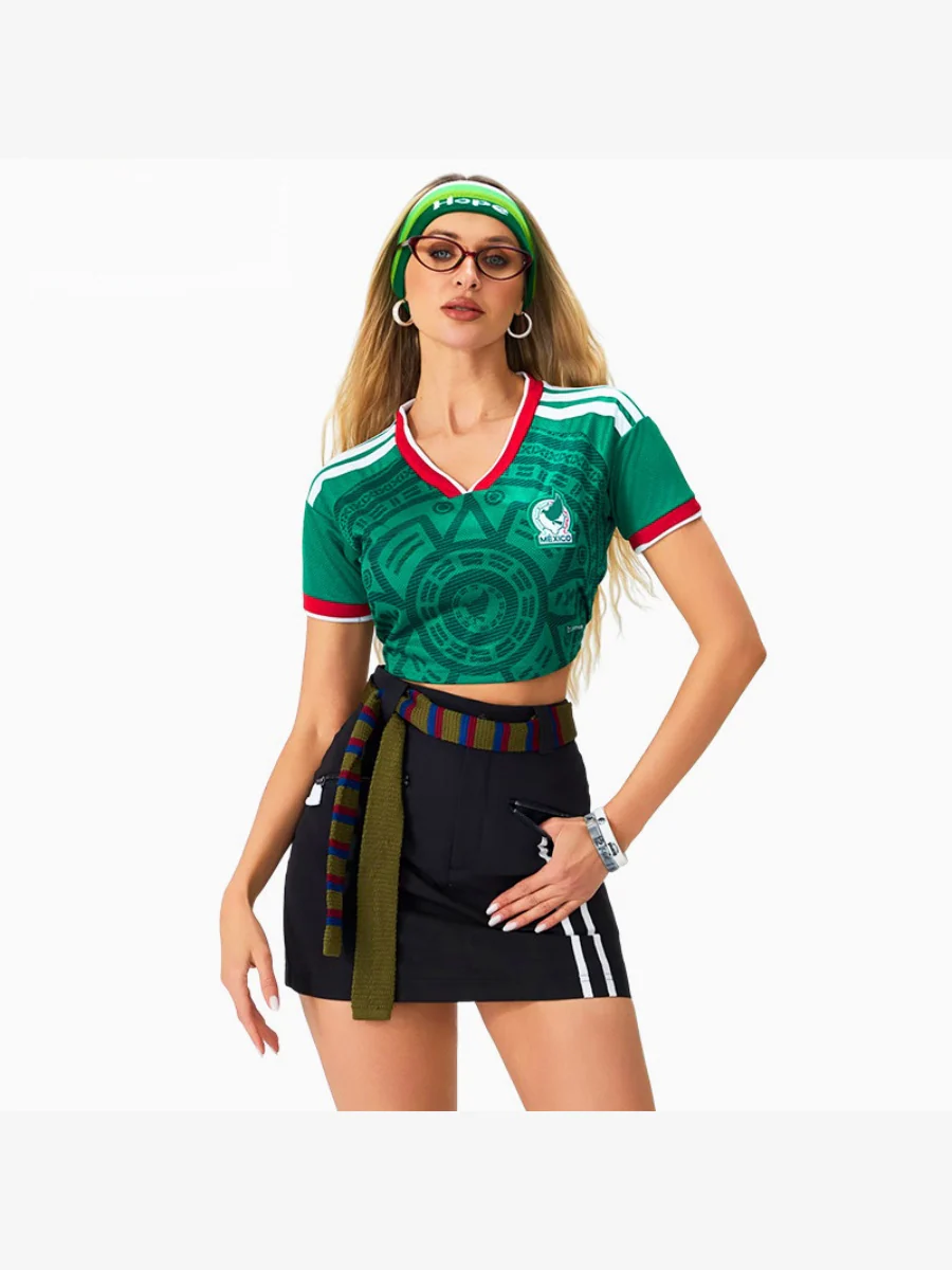 World Cup Football Babes' Crop Top Jersey – Short-Sleeve Sports Tank - Image 4