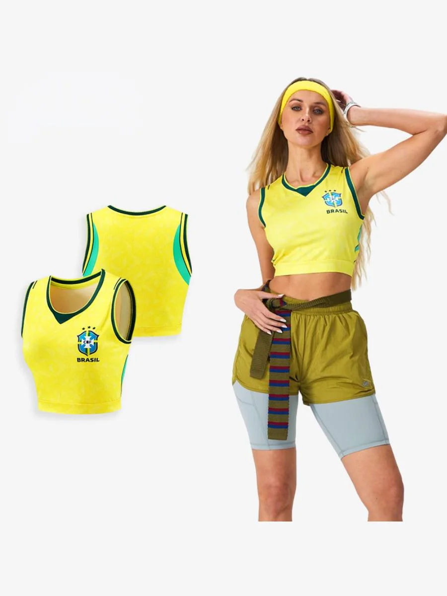 World Cup Football Babes' Crop Top Jersey – Short-Sleeve Sports Tank - Image 6