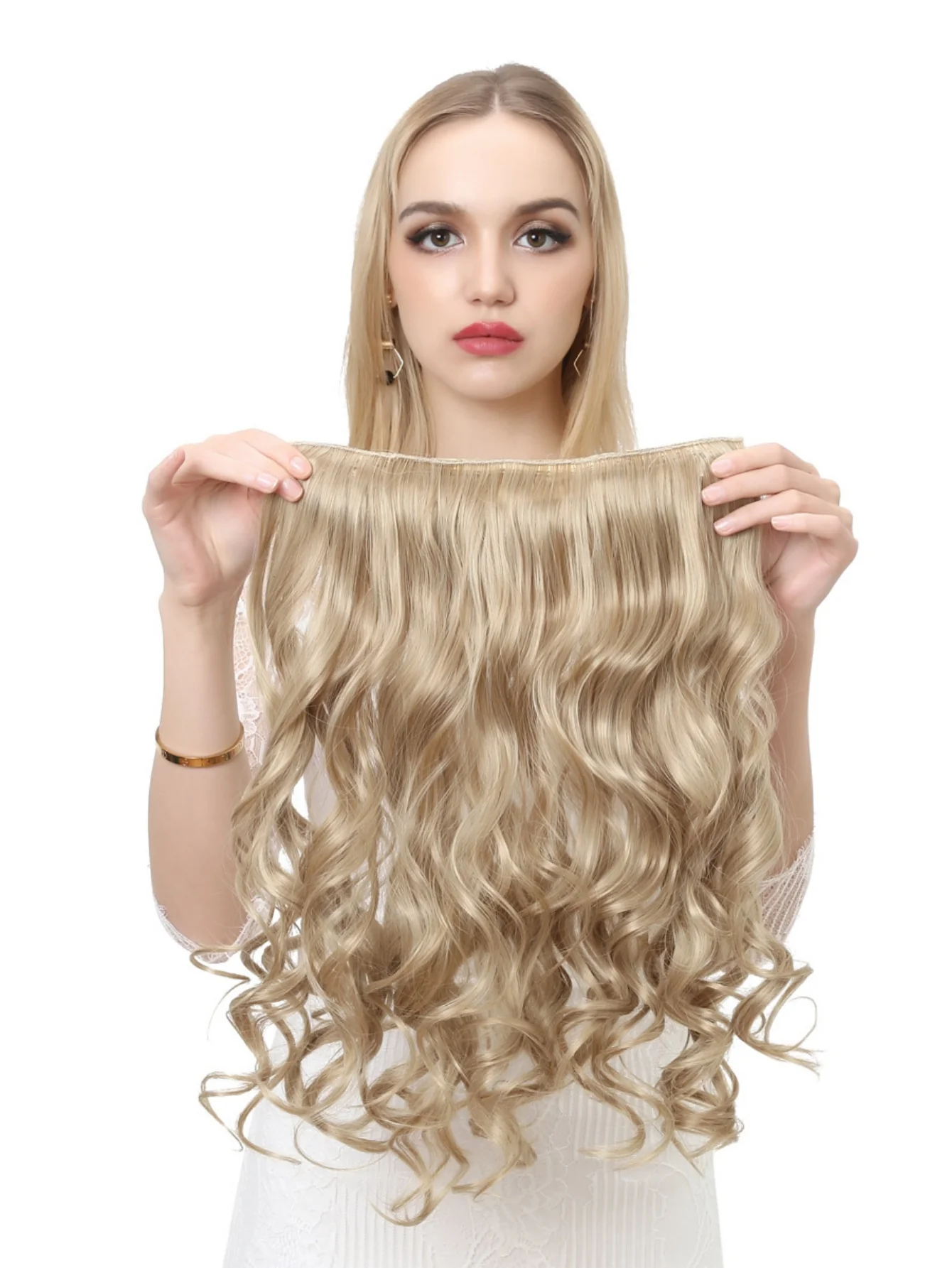 One-piece Five-piece Hair Extension Long Curly Wavy Wig - Image 10