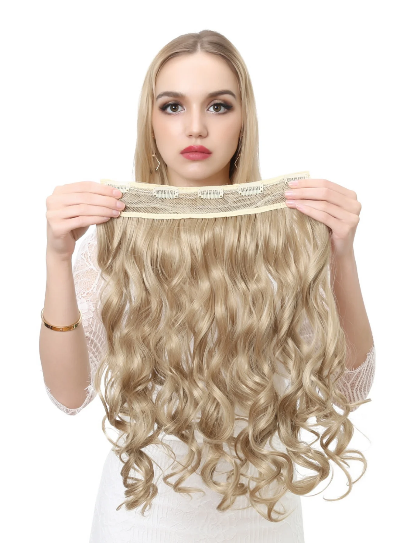 One-piece Five-piece Hair Extension Long Curly Wavy Wig - Image 11