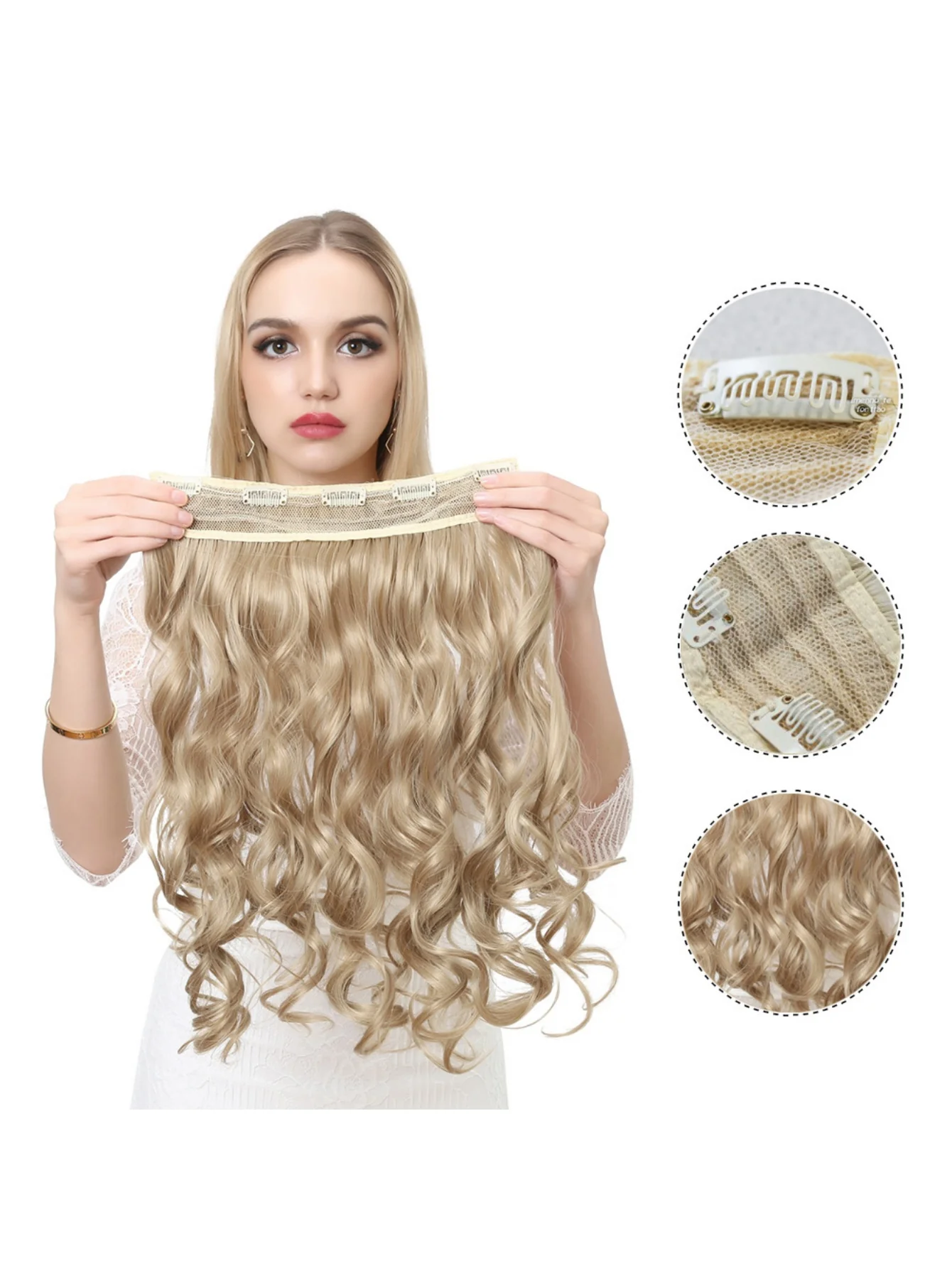 One-piece Five-piece Hair Extension Long Curly Wavy Wig - Image 2