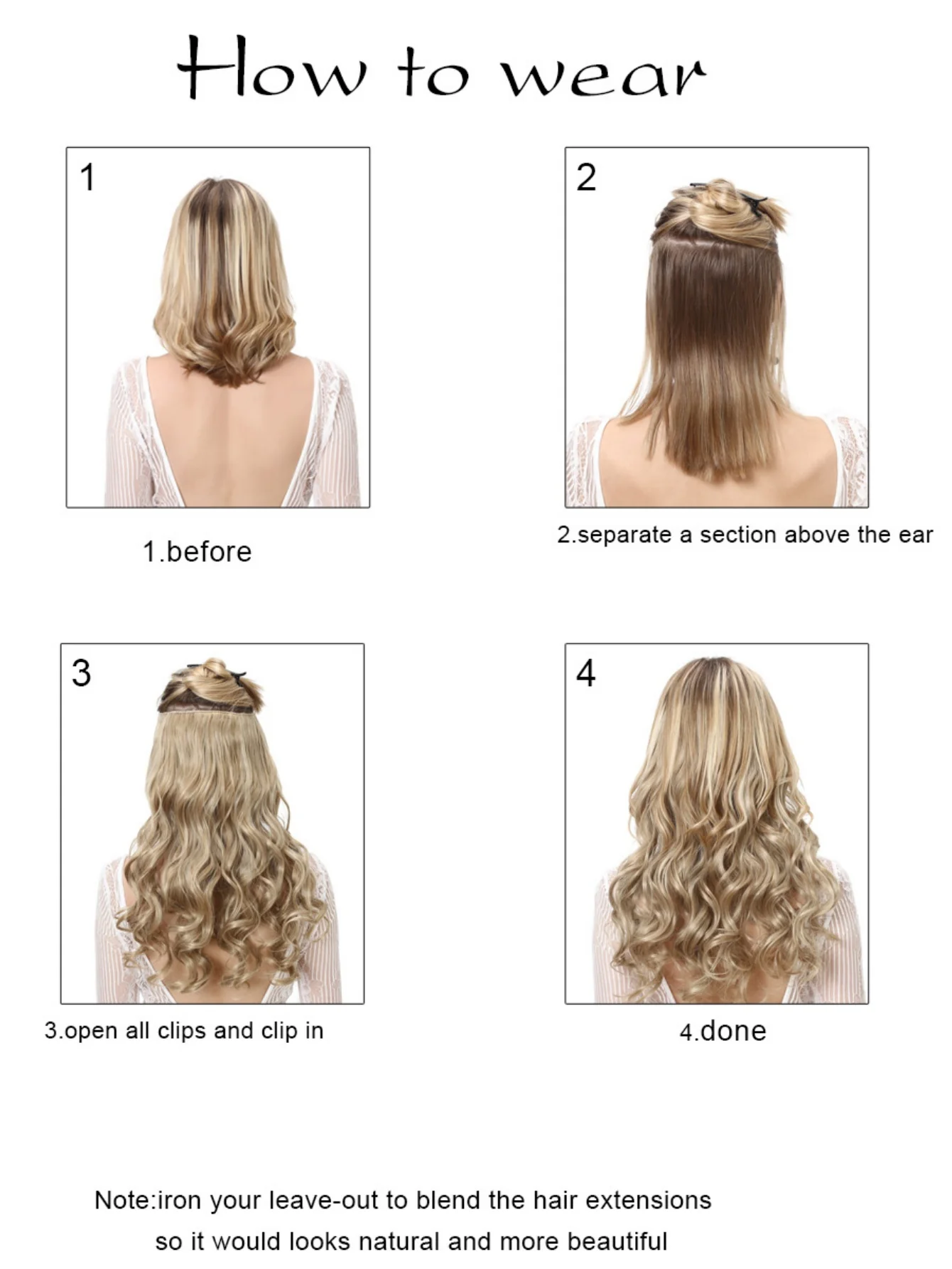 One-piece Five-piece Hair Extension Long Curly Wavy Wig - Image 9