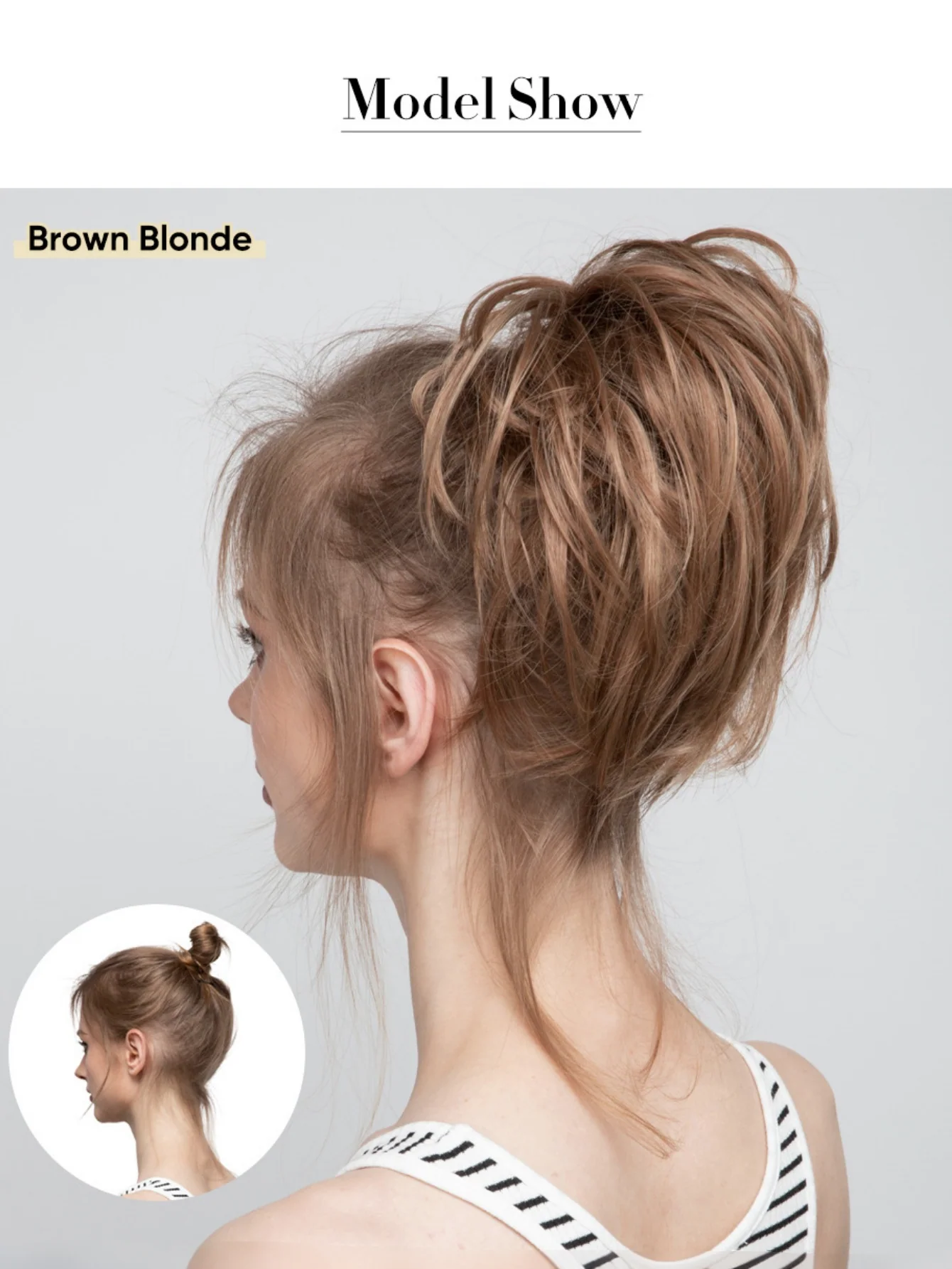 Fluffy Long Beard Curly Hair Updo Wig - Image 3