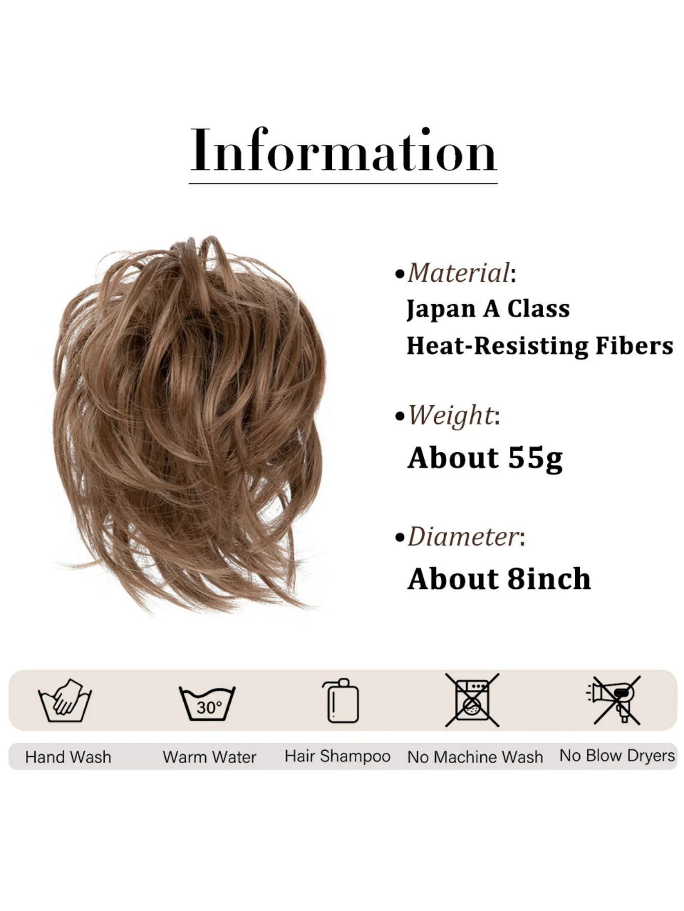 Fluffy Long Beard Curly Hair Updo Wig - Image 5