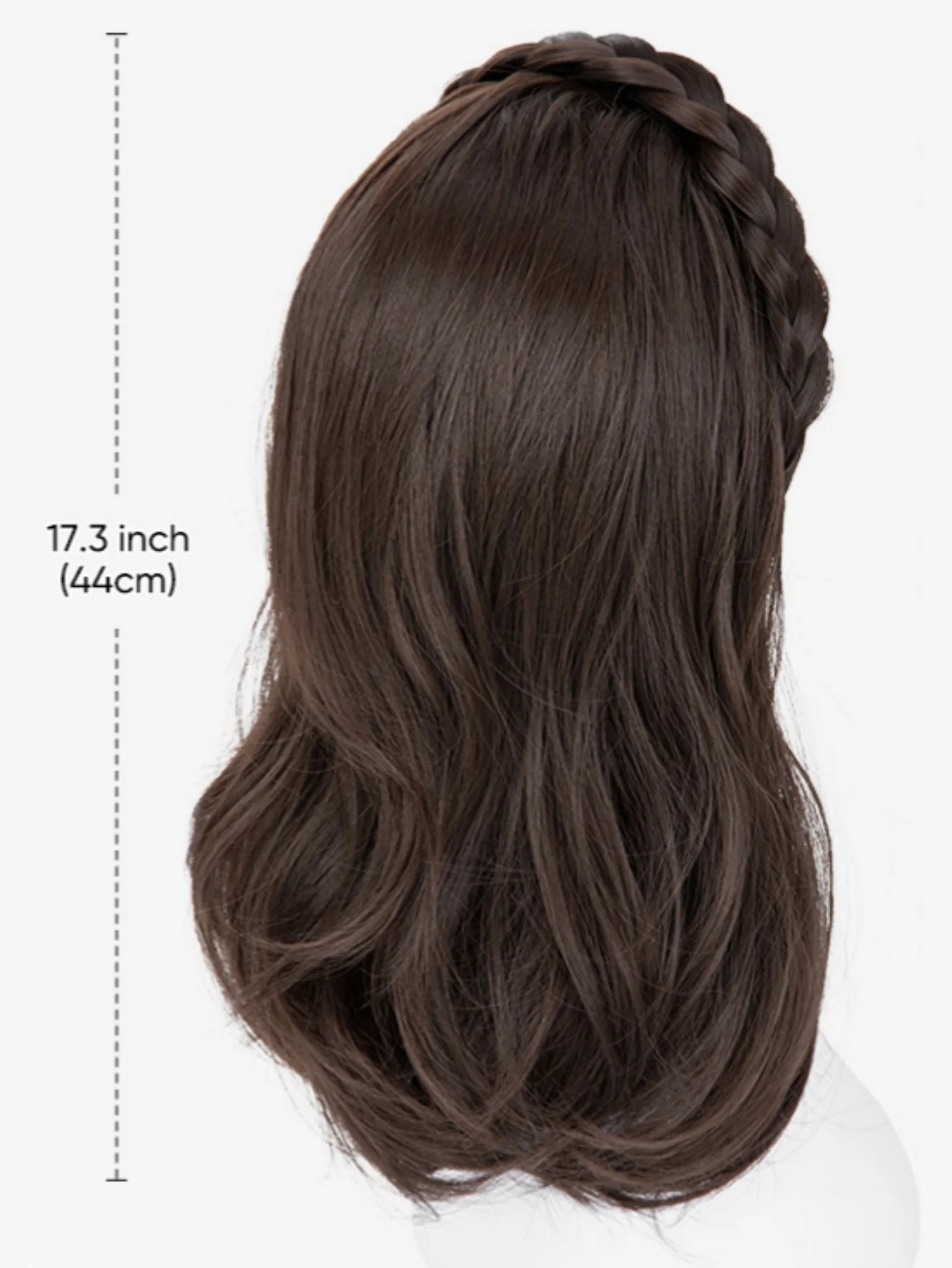 Fishbone Braid Headband Integrated Hair Replacement Long Curly Half-head Wig - Image 2