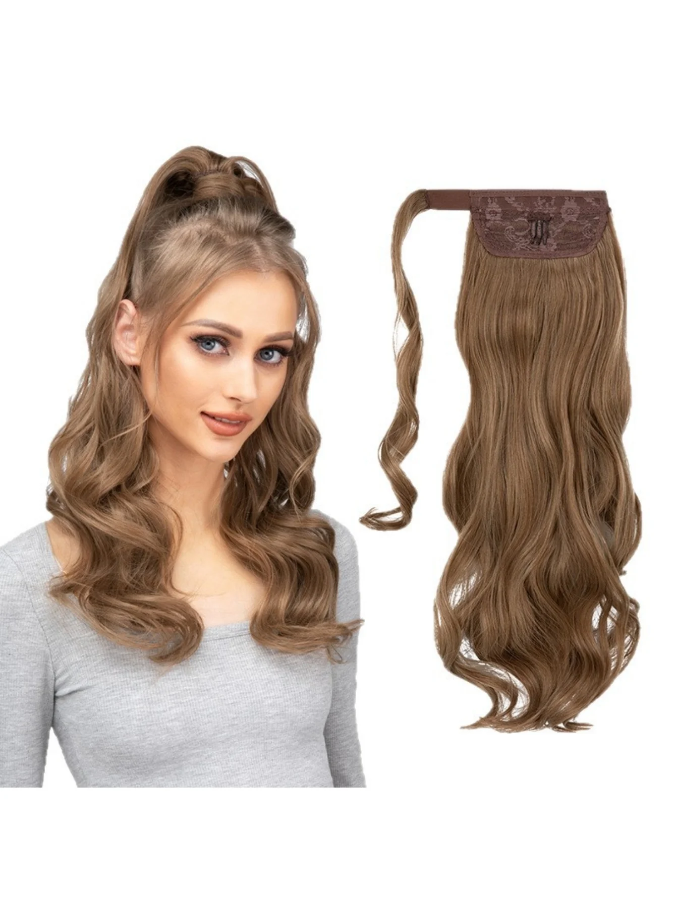 Long, Wavy, Natural Curl Wig With Wrap-around Design - Image 2