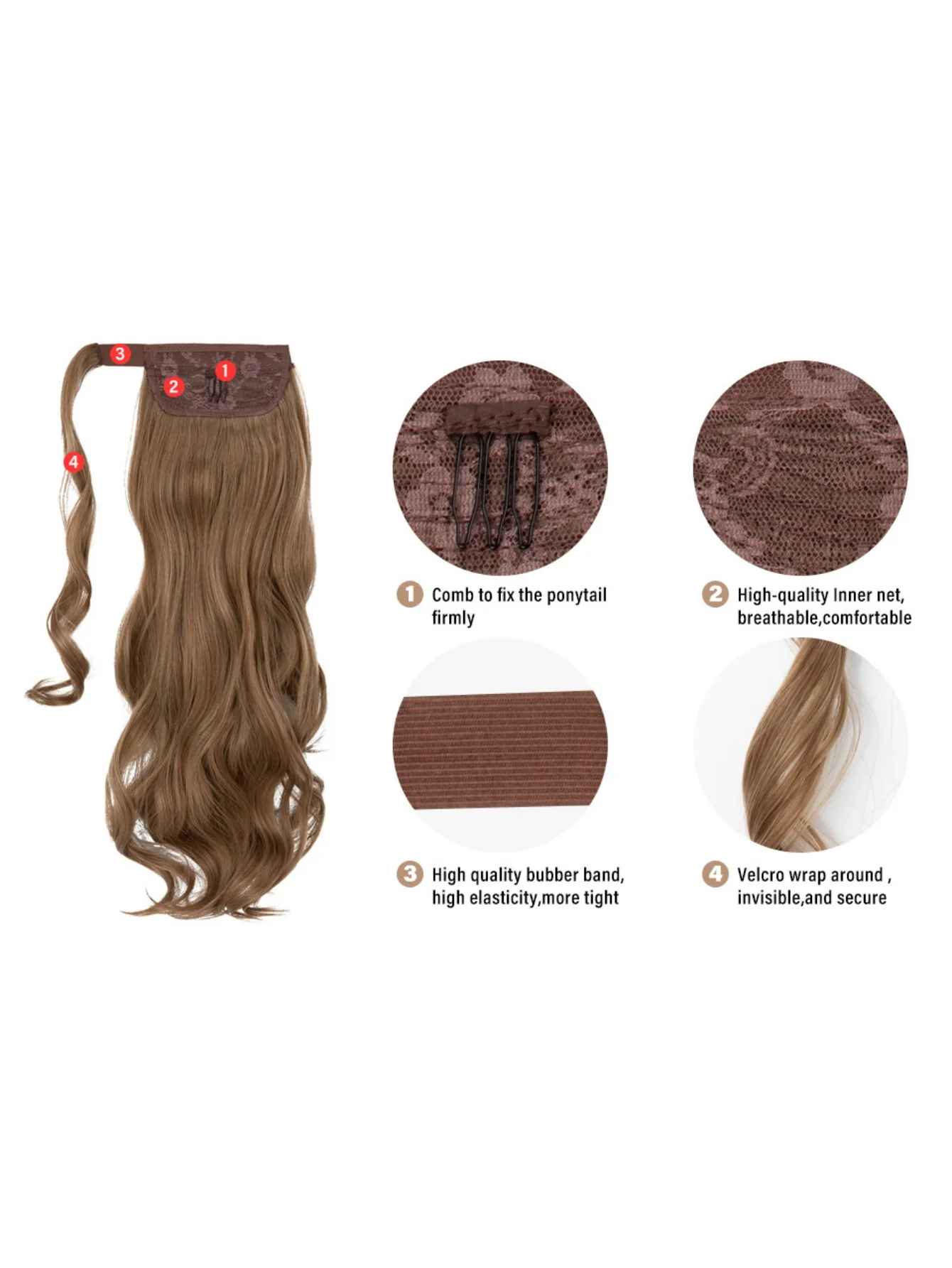 Long, Wavy, Natural Curl Wig With Wrap-around Design - Image 5