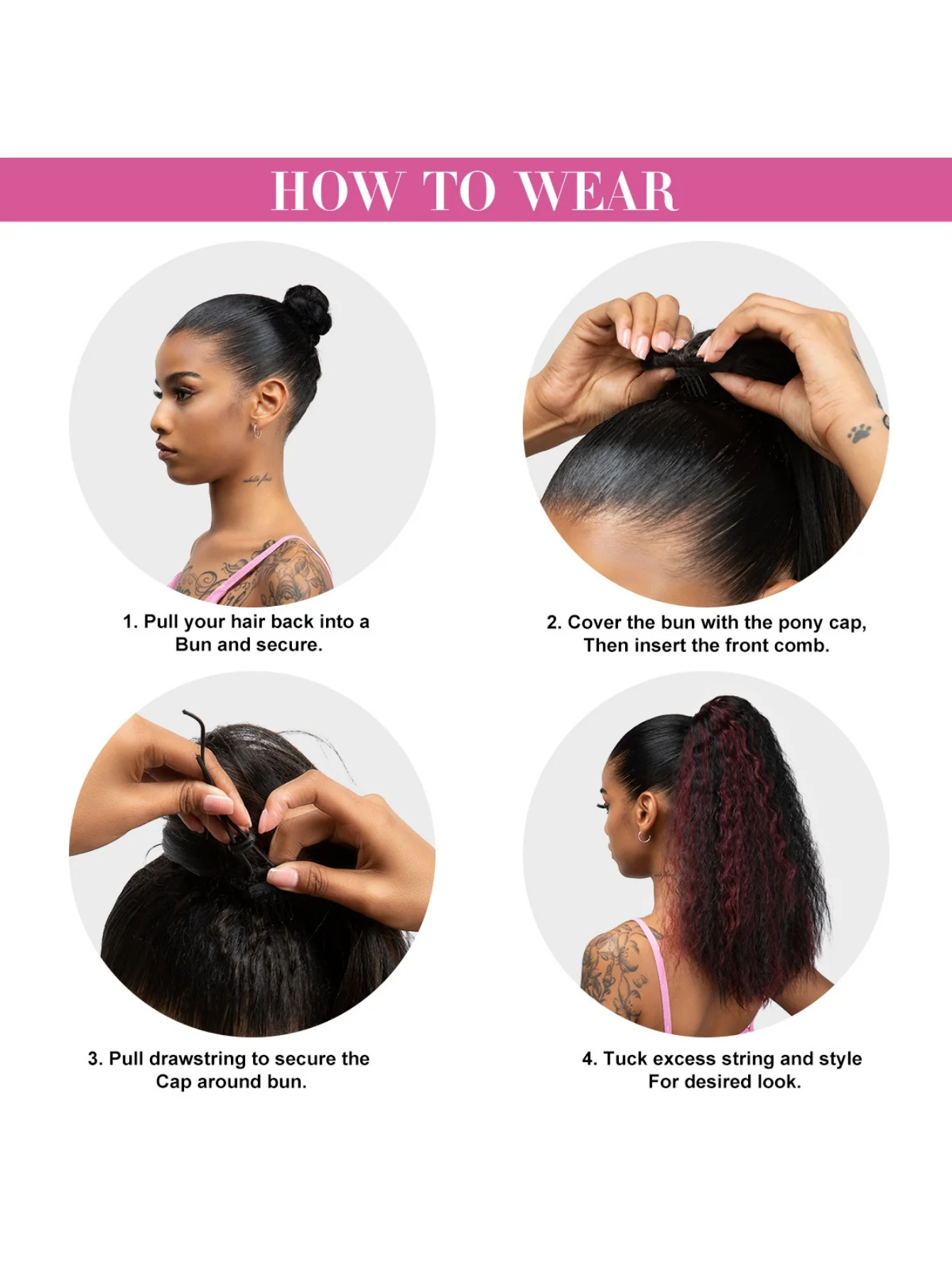 Small Curly Ponytail Synthetic Fiber Drawstring Braid High-temperature Silk Wig - Image 11