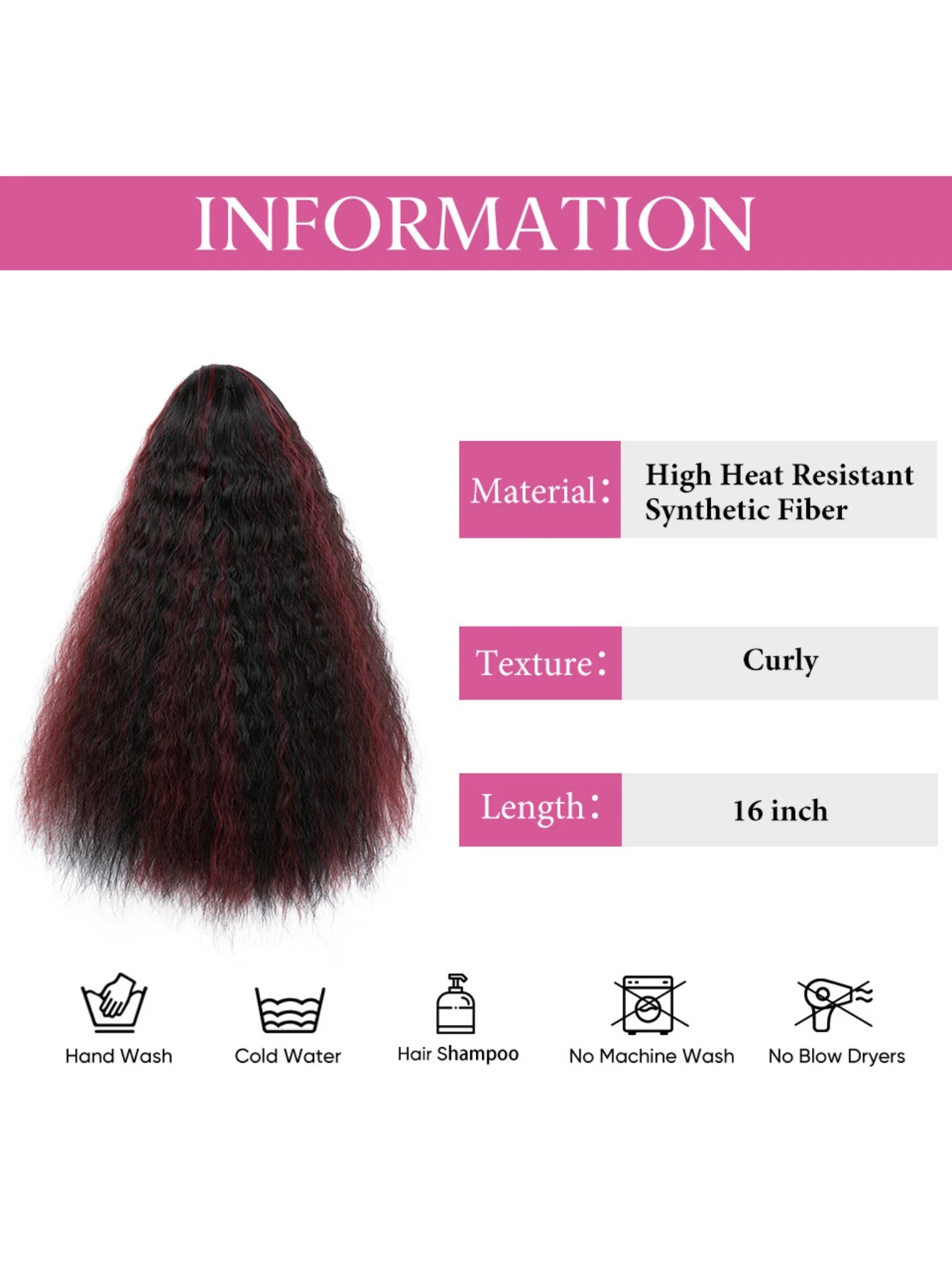 Small Curly Ponytail Synthetic Fiber Drawstring Braid High-temperature Silk Wig - Image 13