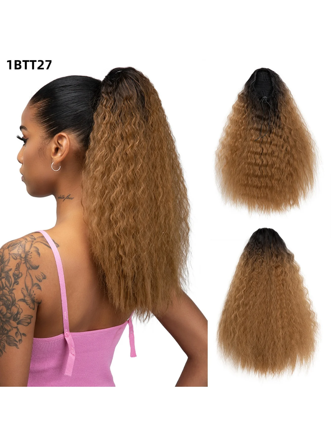Small Curly Ponytail Synthetic Fiber Drawstring Braid High-temperature Silk Wig - Image 4