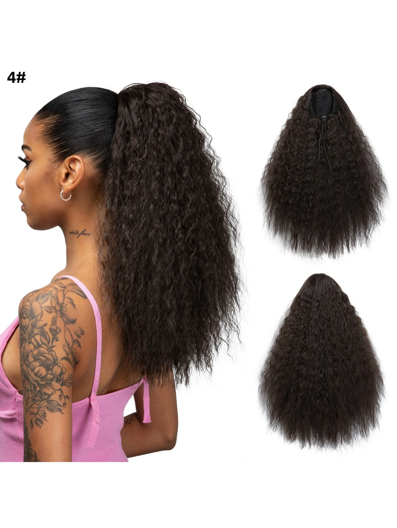 Small Curly Ponytail Synthetic Fiber Drawstring Braid High-temperature Silk Wig - Image 8