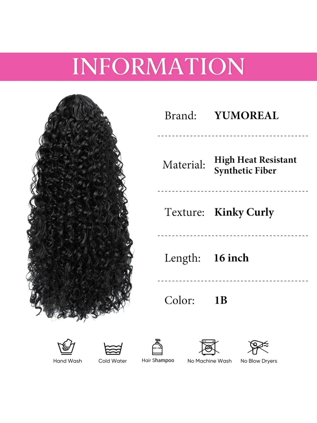 Small Curly Ponytail Synthetic Fiber Drawstring Braid High-temperature Silk Wig - Image 11