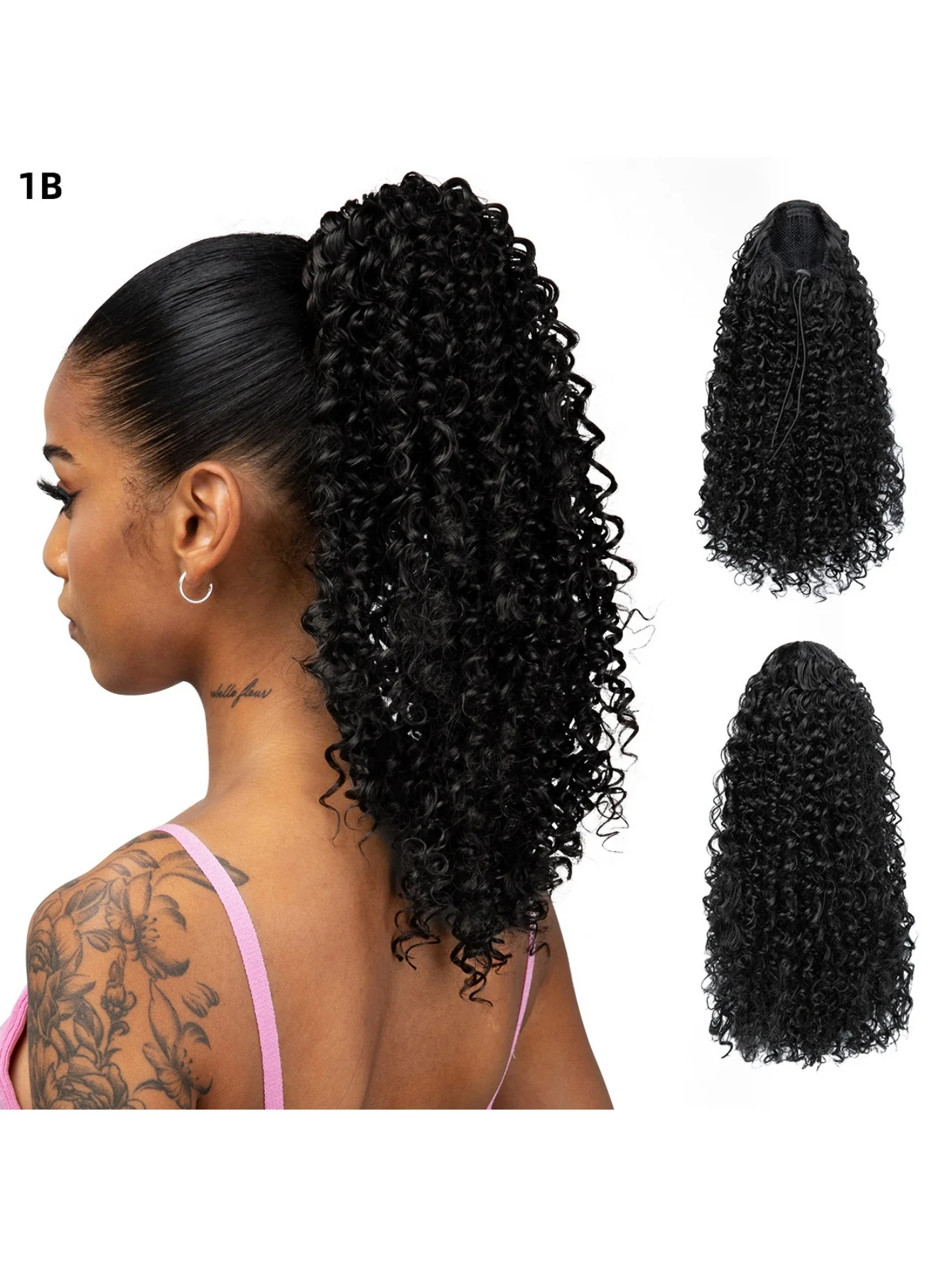 Small Curly Ponytail Synthetic Fiber Drawstring Braid High-temperature Silk Wig - Image 2