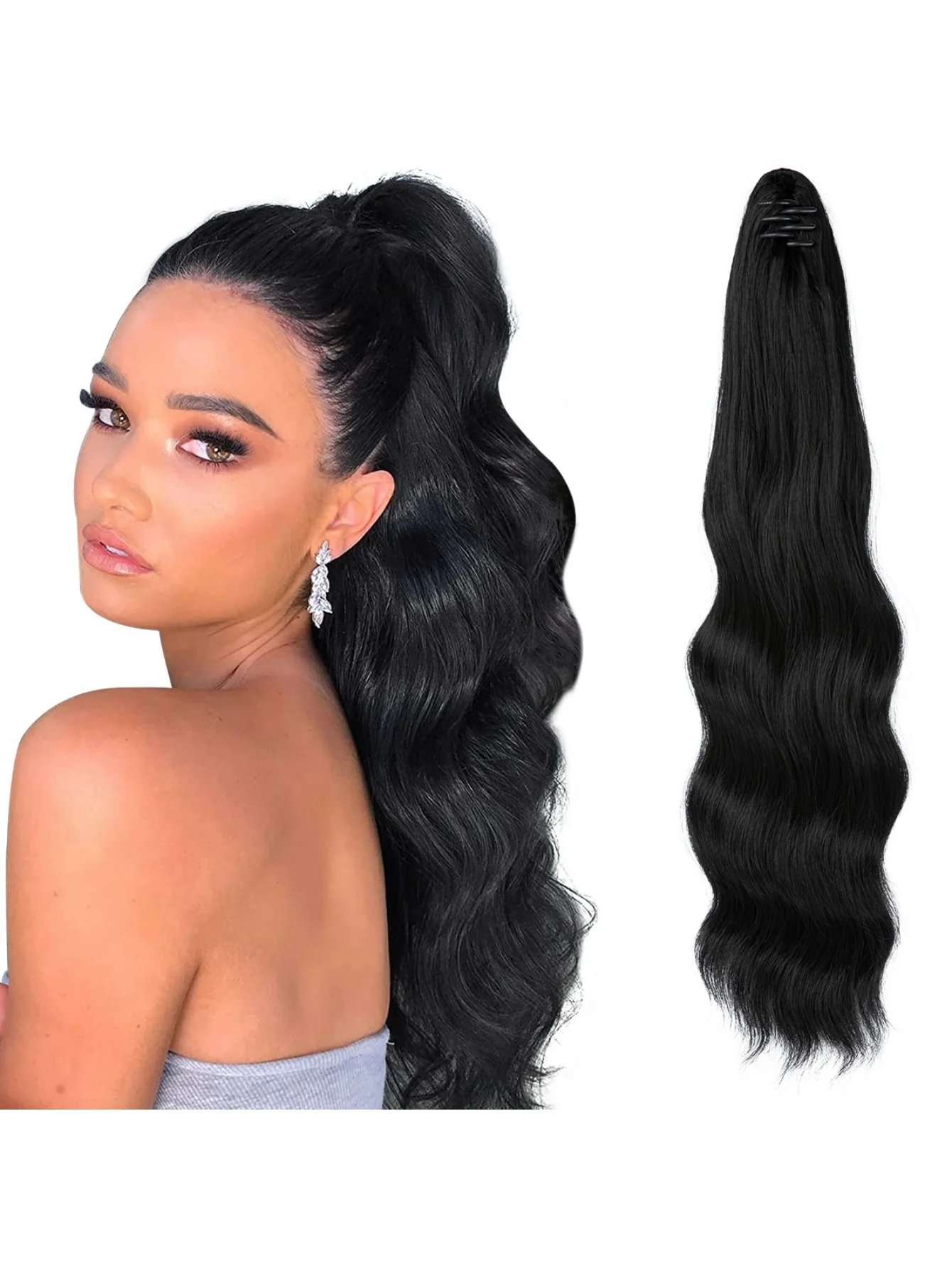 Big Wavy Ponytail Hair Extension Wig - Image 12