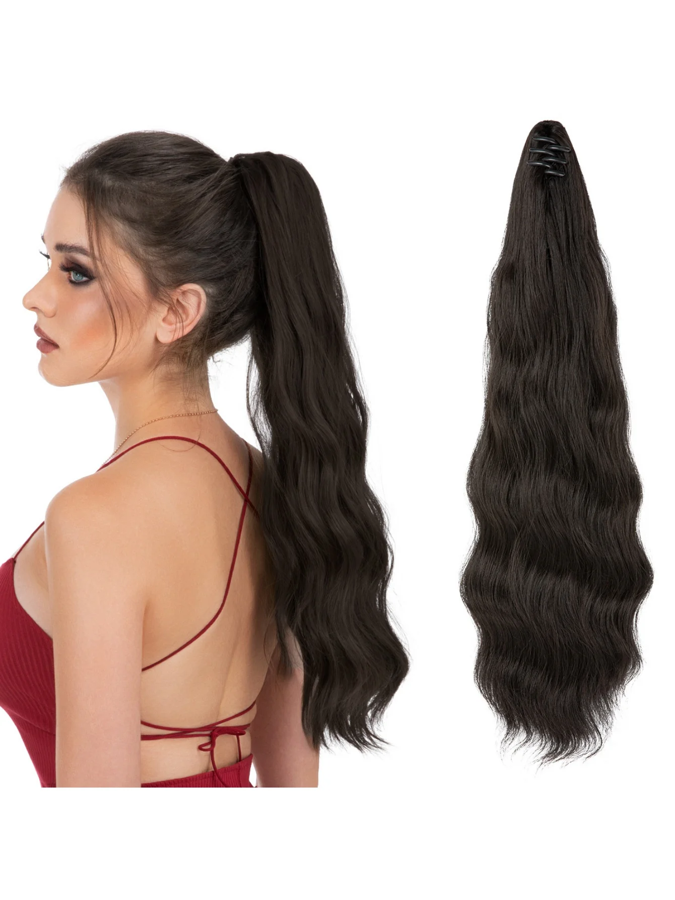 Big Wavy Ponytail Hair Extension Wig - Image 14