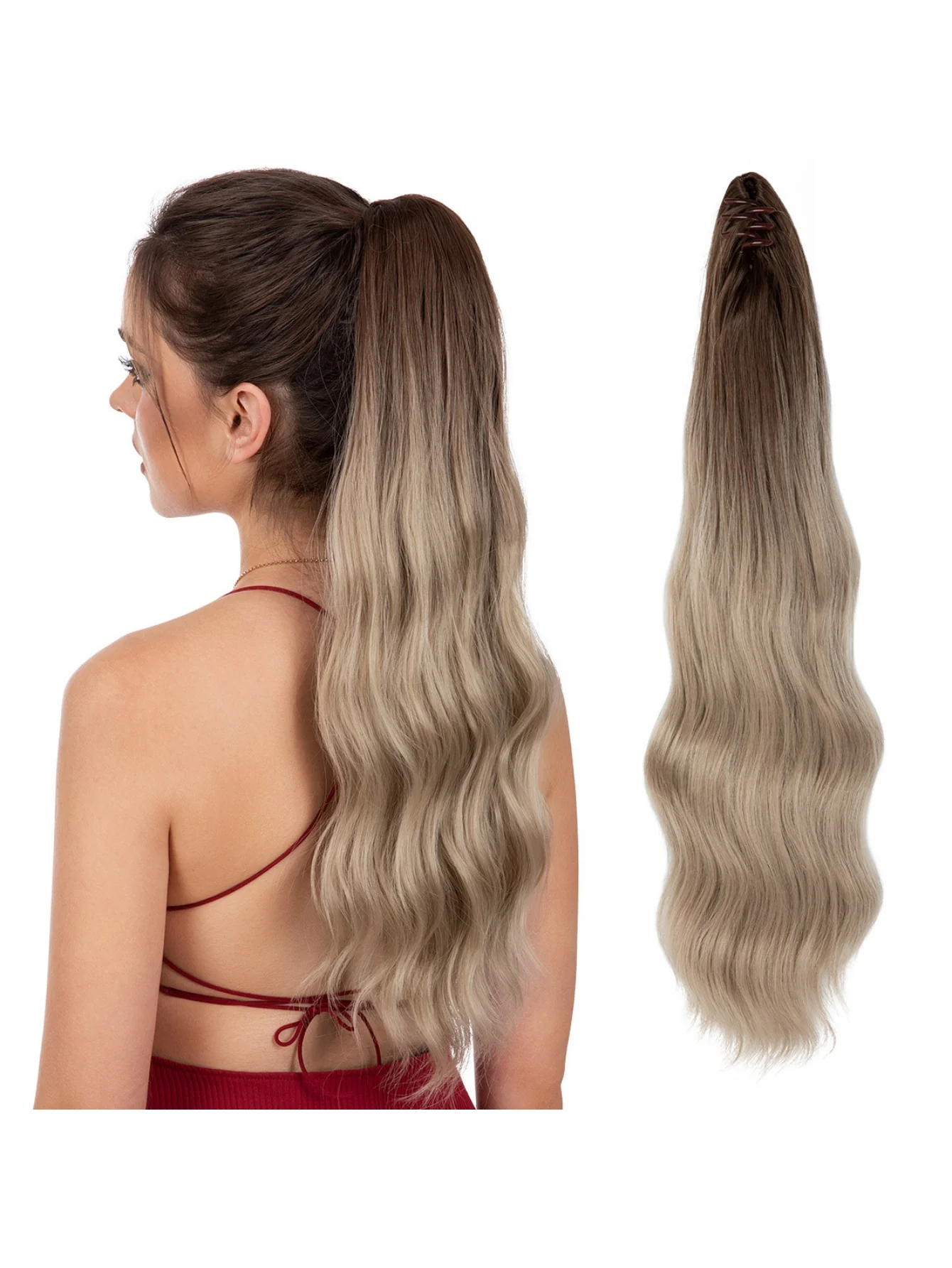 Big Wavy Ponytail Hair Extension Wig - Image 17