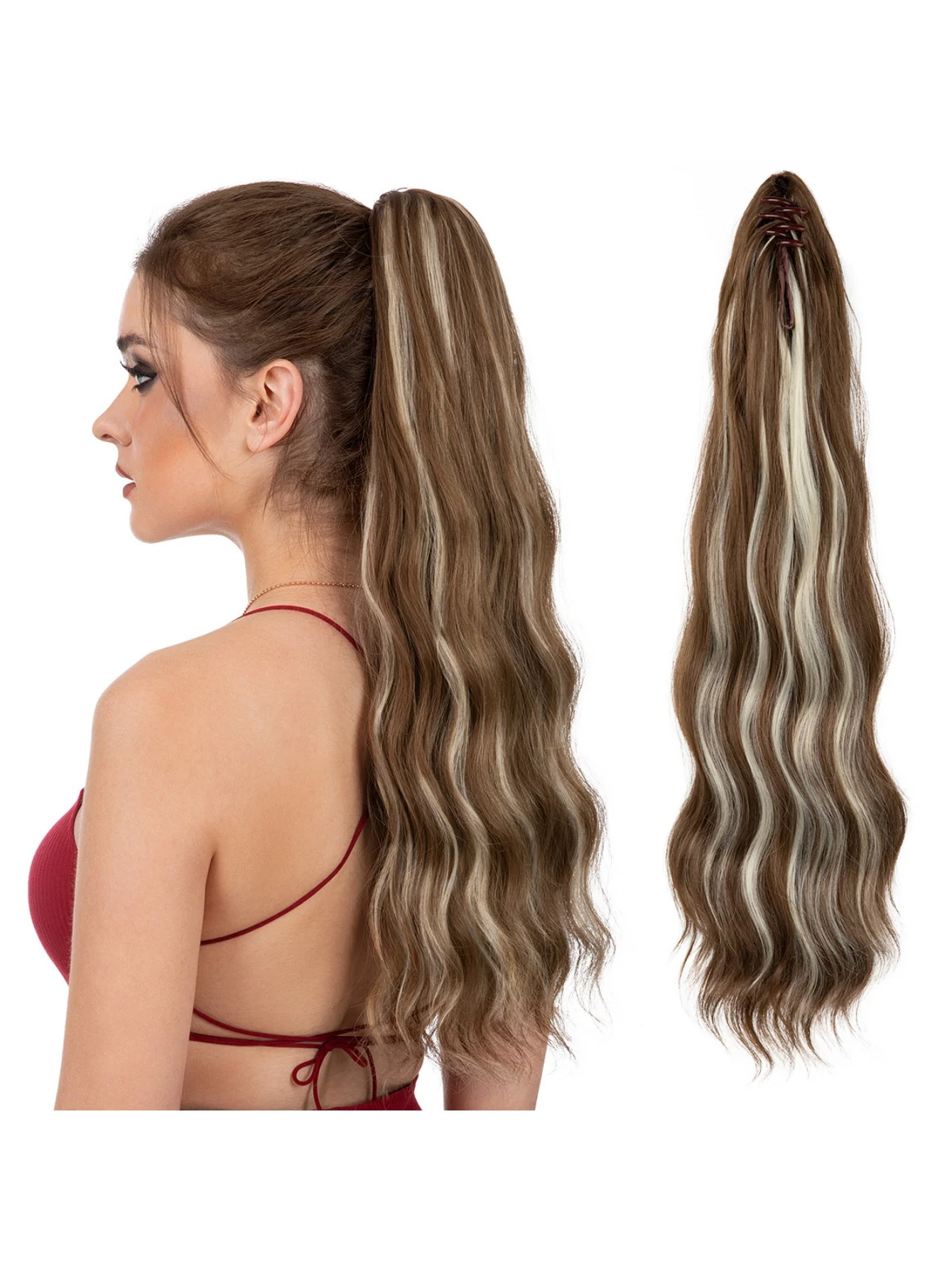 Big Wavy Ponytail Hair Extension Wig - Image 18