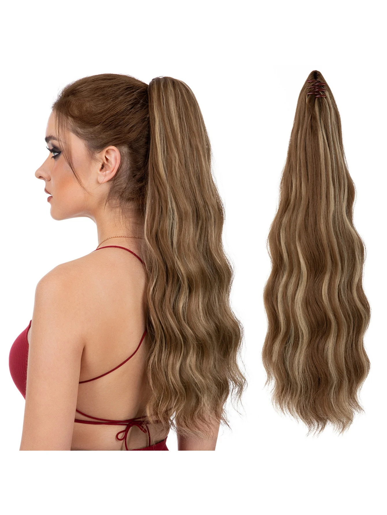 Big Wavy Ponytail Hair Extension Wig - Image 19